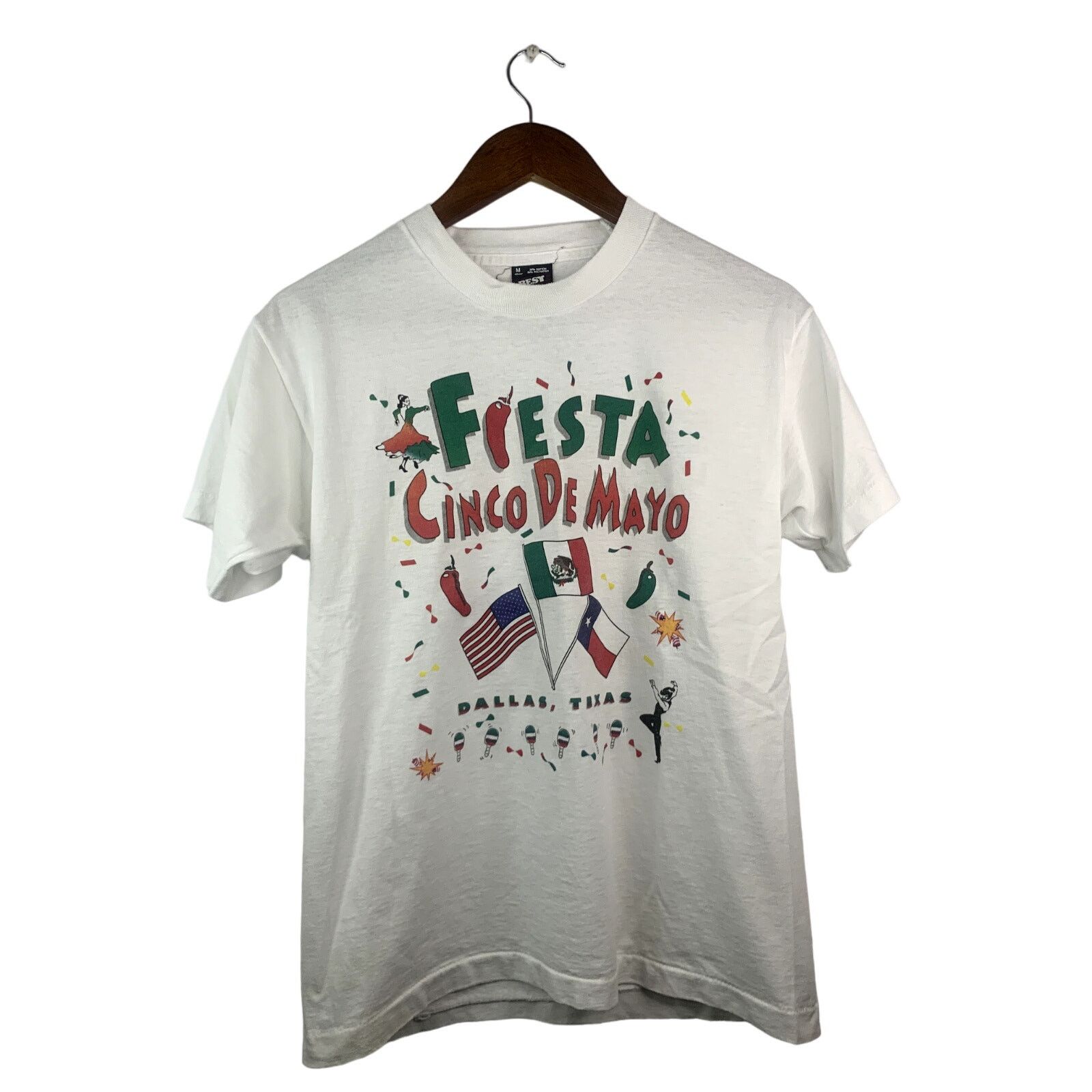 Fruit Of The Loom Vintage Cinco De Mayo Shirt Graphic Party VTG 90s Fiesta Size US M / EU 48-50 / 2 - 1 Thumbnail
