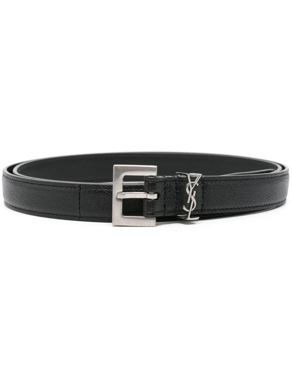 SQUARED BUCKLE SMOOTH LEATHER CASSANDRE THIN BELT