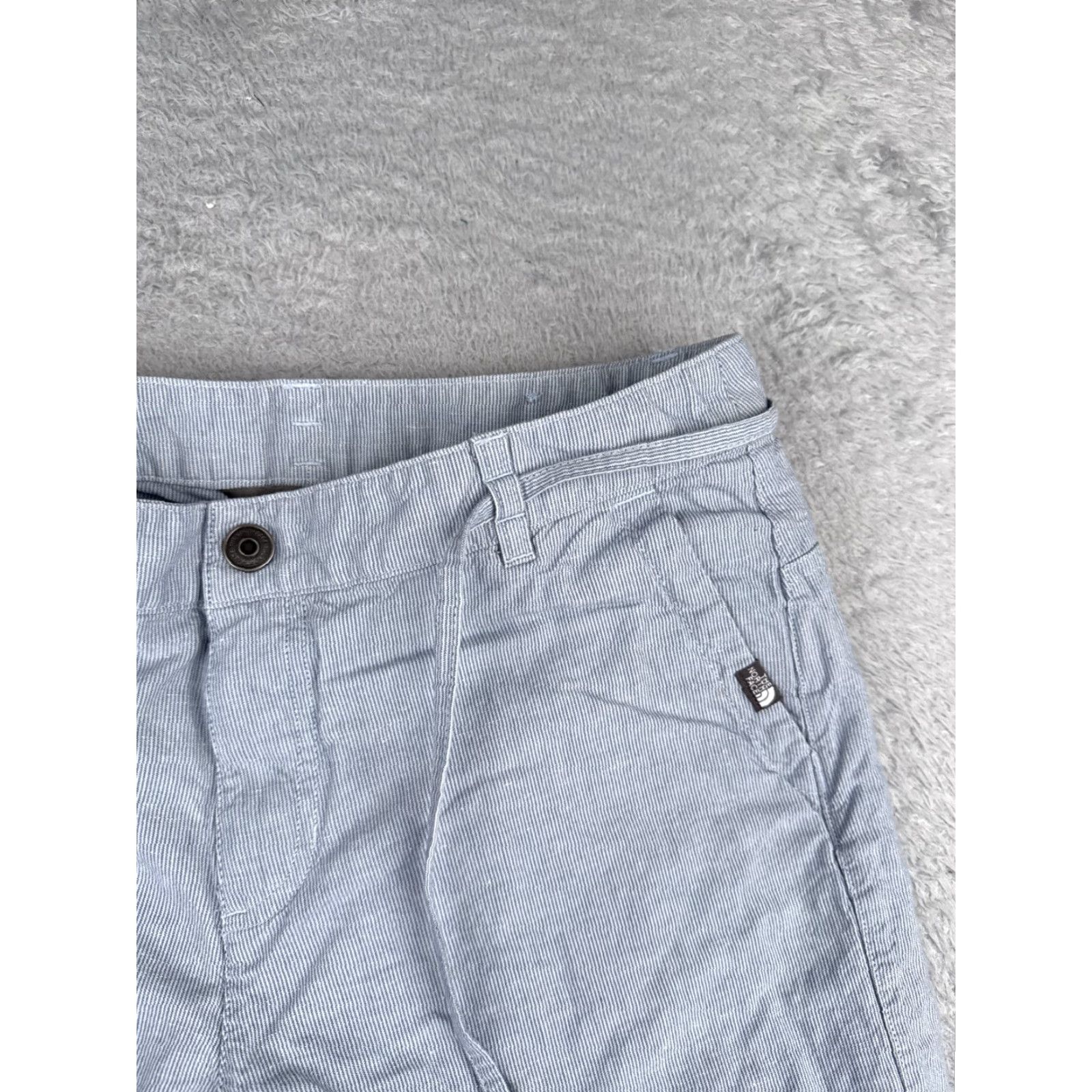 The North Face The North Face Shorts Women 8 Blue White Stripe Drawstring Linen Cotton Blend 6" Casual Activewear Travel Regular Womens Size 30" / US 8 / IT 44 - 5 Thumbnail