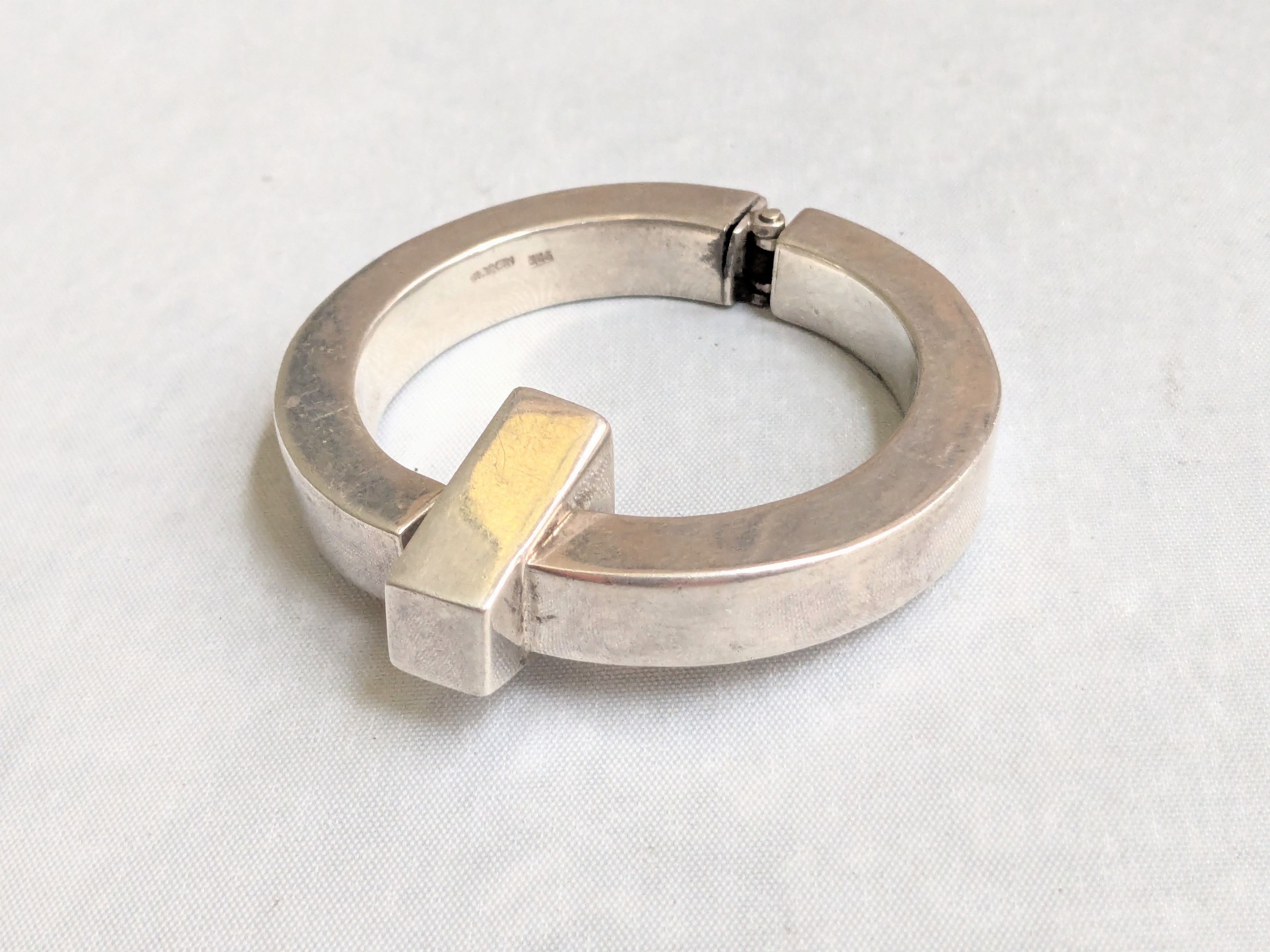 Jewelry Vintage Sterling Silver Bracelet 6.5" Avant Garde Modern Size ONE SIZE - 1 Thumbnail