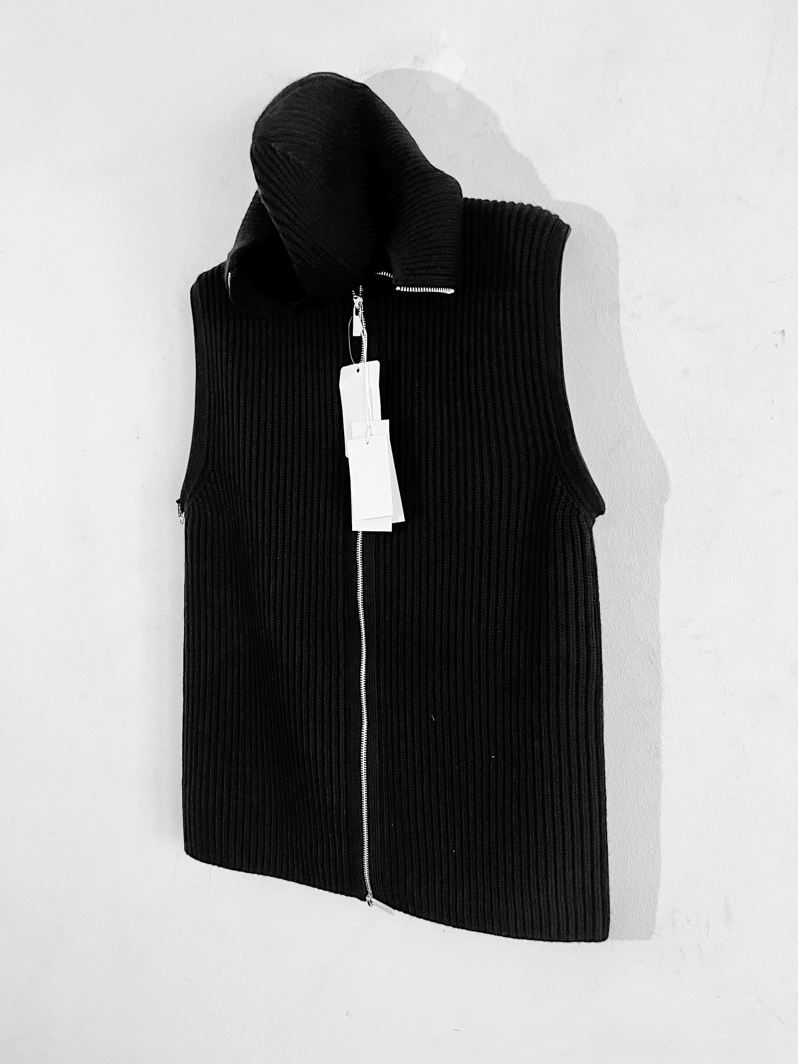 Helmut Lang Balaclava Hooded Ribbed Wool Sweatshirt Size US L / EU 52-54 / 3 - 10 Thumbnail