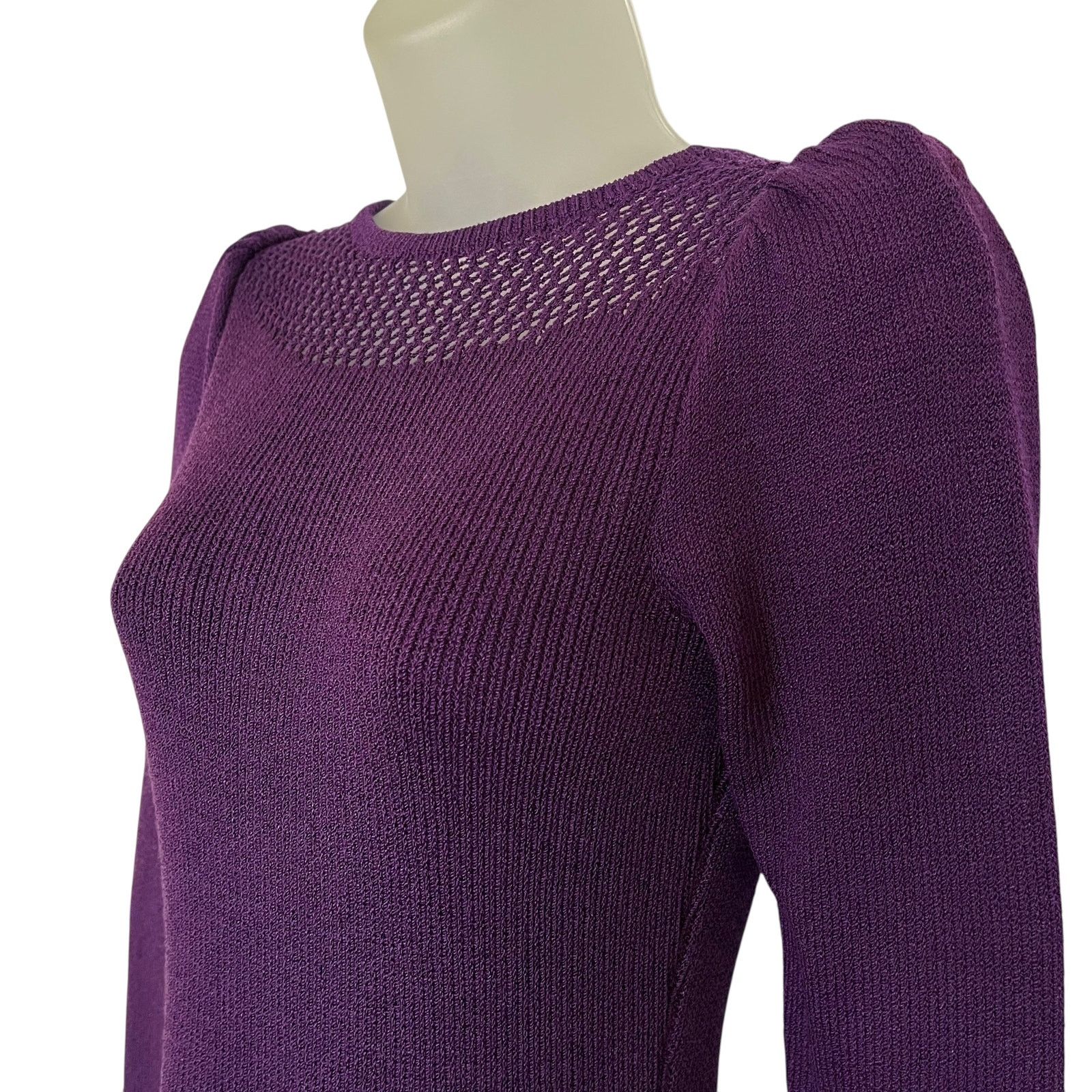 St. John St John Vintage Plum Purple Santana Knit Wool Midi Dress Size S / US 4 / IT 40 - 3 Thumbnail