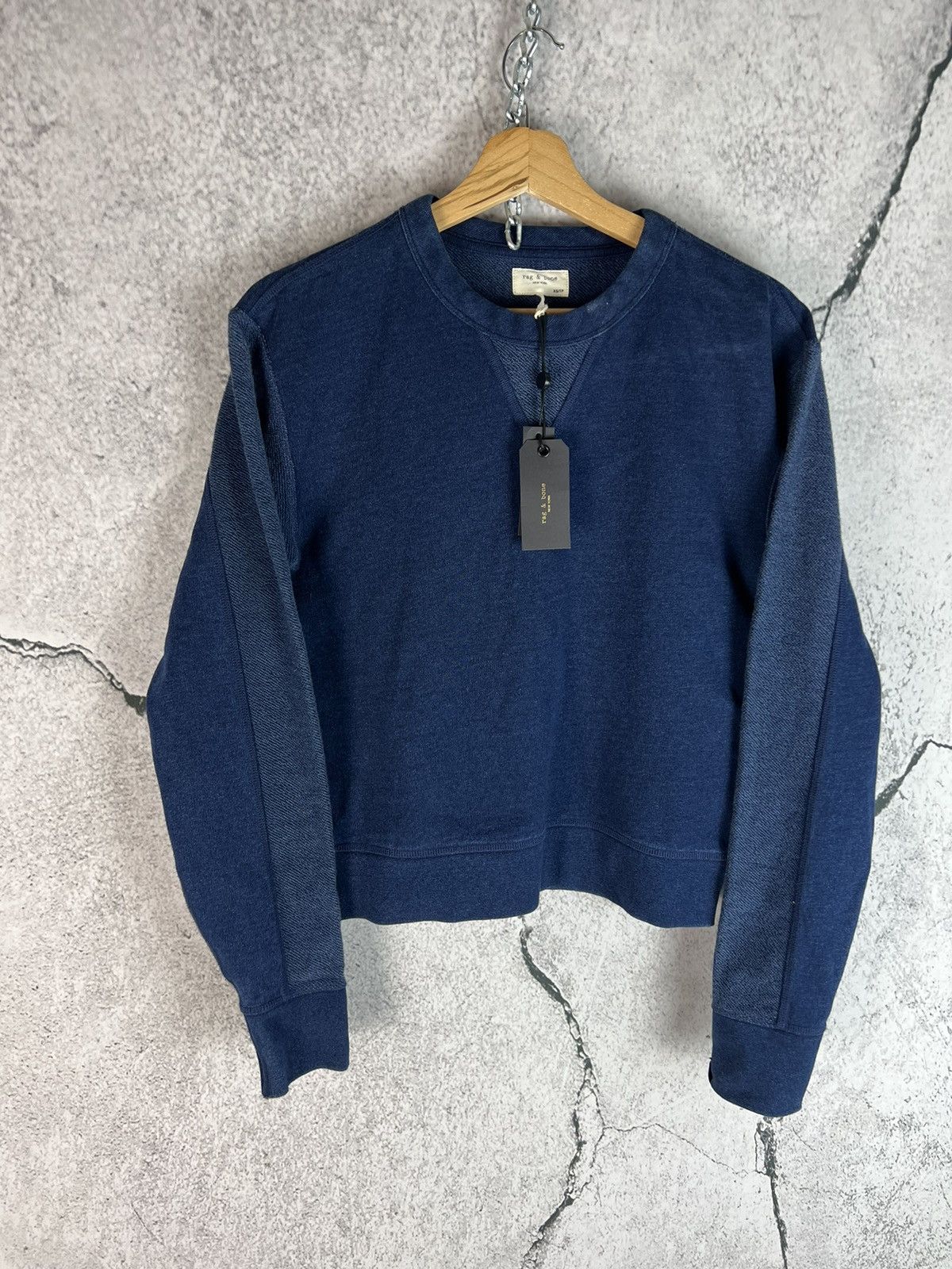 Rag Bone Rag Bone designer DSWT women s indigo boxy sweatshirt Grailed