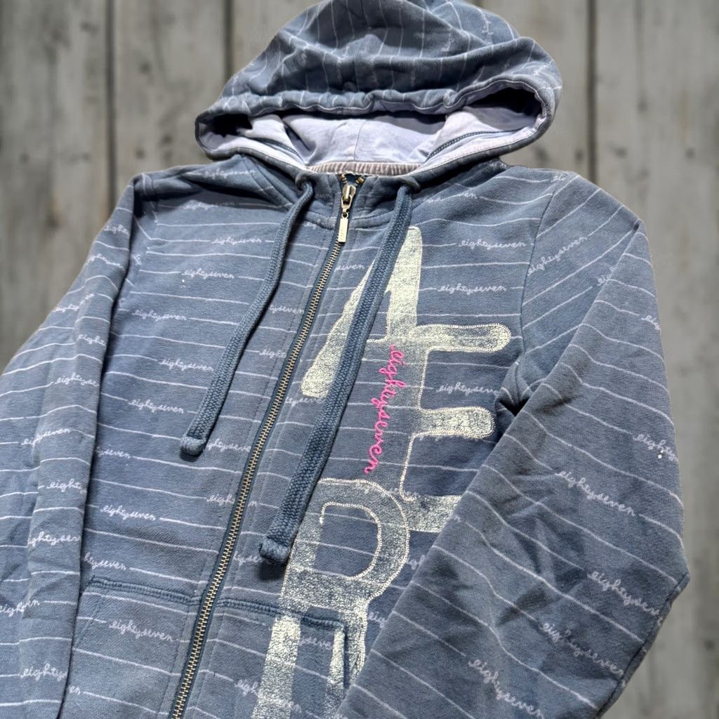 Aeropostale VINTAGE Aeropostale Full-zip Jacket Womens XS Striped Hooded Full-zip Y2K Grunge Shirt Womens XS Blue Distressed Flare? Size XS / US 0-2 / IT 36-38 - 1 Thumbnail