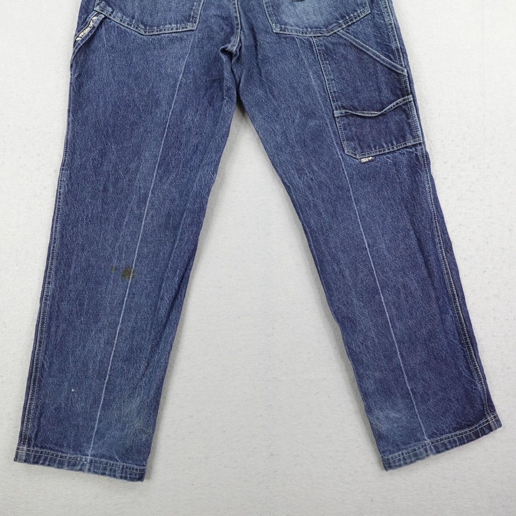 Denime VINTAGE Hedz Up Jeans Mens 34x33 Blue Denim Baggy Carpenter 90s Y2K Hip Hop Grunge Jeans Mens 34 Regular Blue Denim Baggy Relaxed Front Pockets Zip Size US 34 / EU 50 - 6 Thumbnail