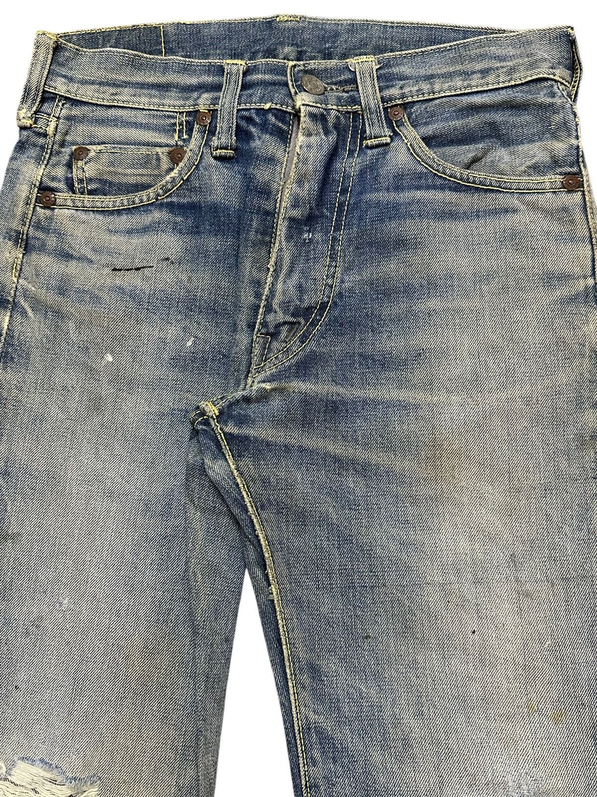 14th Addiction Crazy Vintage 70s Big Stone Mud Wash Painted Distress Flare Size US 27 - 4 Thumbnail