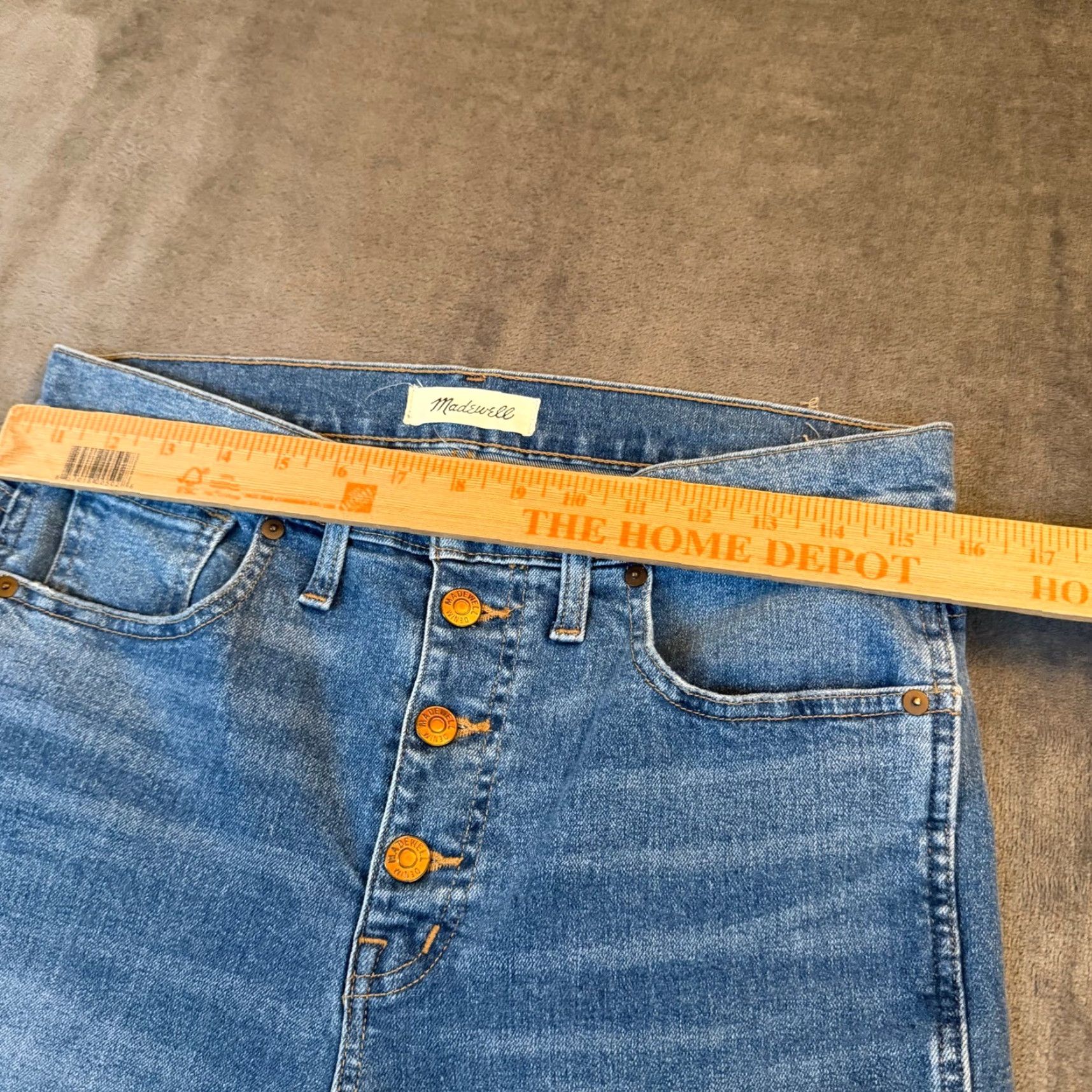 Madewell VINTAGE? No. Madewell 10" High-Rise Skinny Jeans Button Fly Medium Wash Blue Womens Size 29 Size 29" - 7 Thumbnail