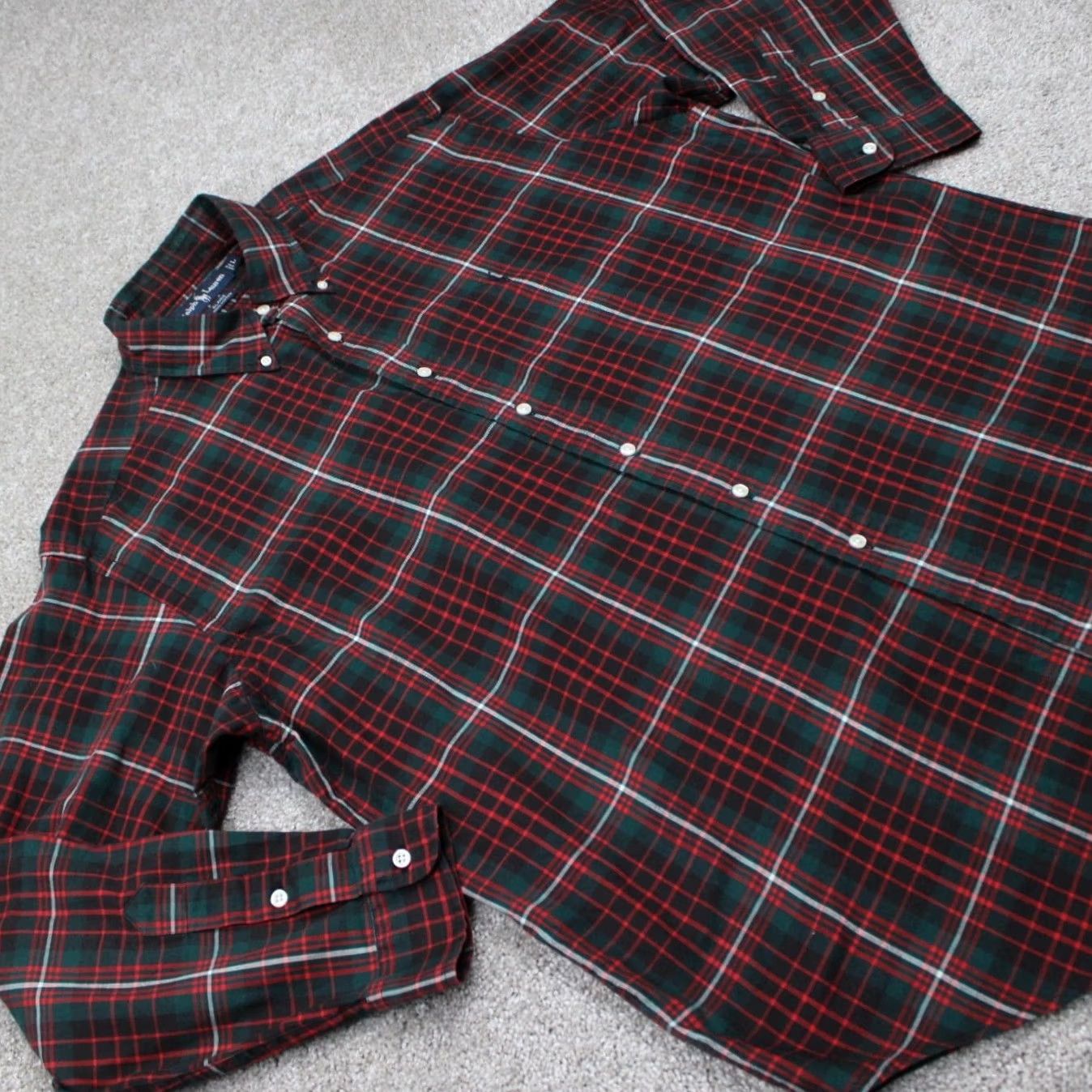 Ralph Lauren Ralph Lauren Shirt Mens Large Red/Black Plaid Cotton Button Down Long Sleeve Size US L / EU 52-54 / 3 - 6 Thumbnail