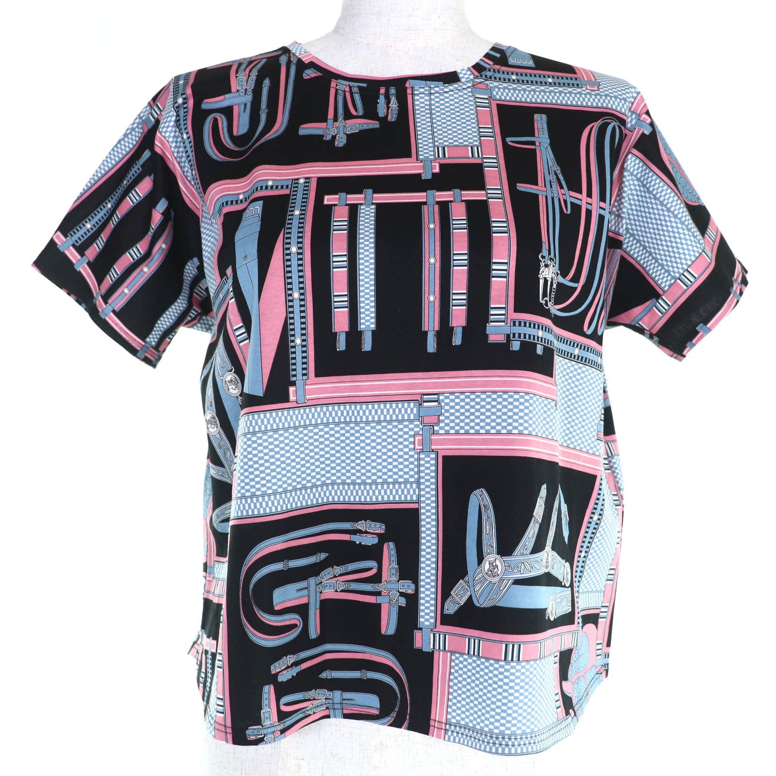 Hermes Hermes Hermès Lettres Equestres Cotton T-shirt36 Cotton T-Shirts DUTY FREE for USA Size ONE SIZE - 1 Thumbnail