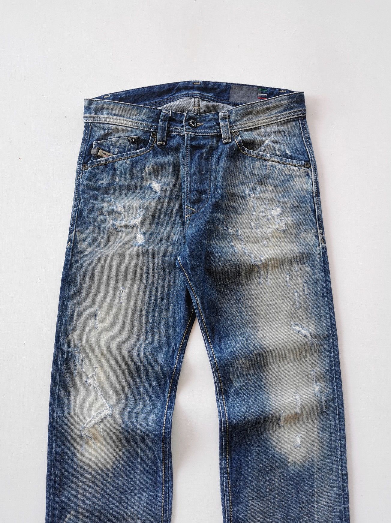 Diesel Black Gold Blue Eyecons Diesel Distressed Skinny Jeans Size US 30 / EU 46 - 2 Thumbnail