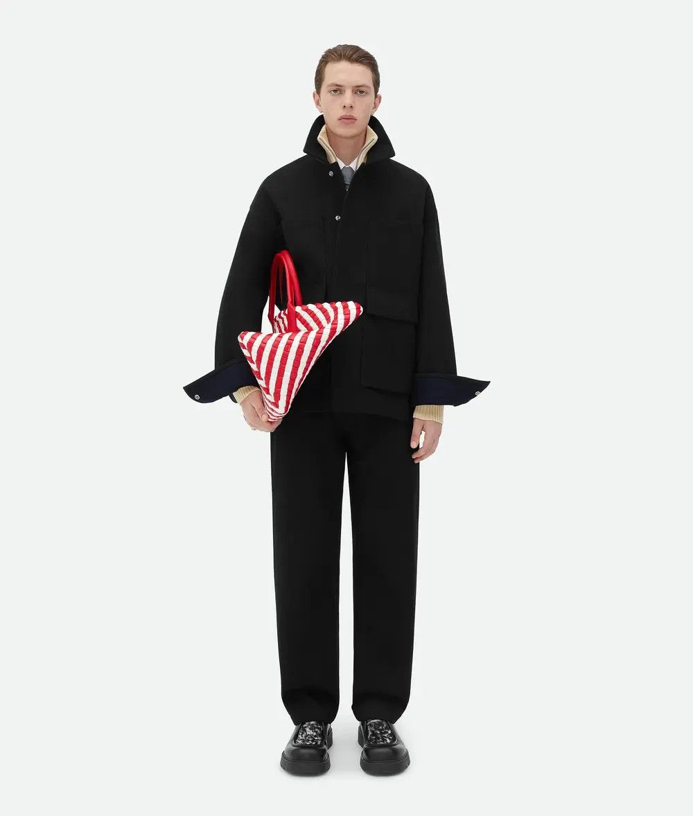 Bottega Veneta o1bcso1str0226 Bonded Cotton Wool Blouson Jacket Black/Navy Size US L / EU 52-54 / 3 - 1 Thumbnail