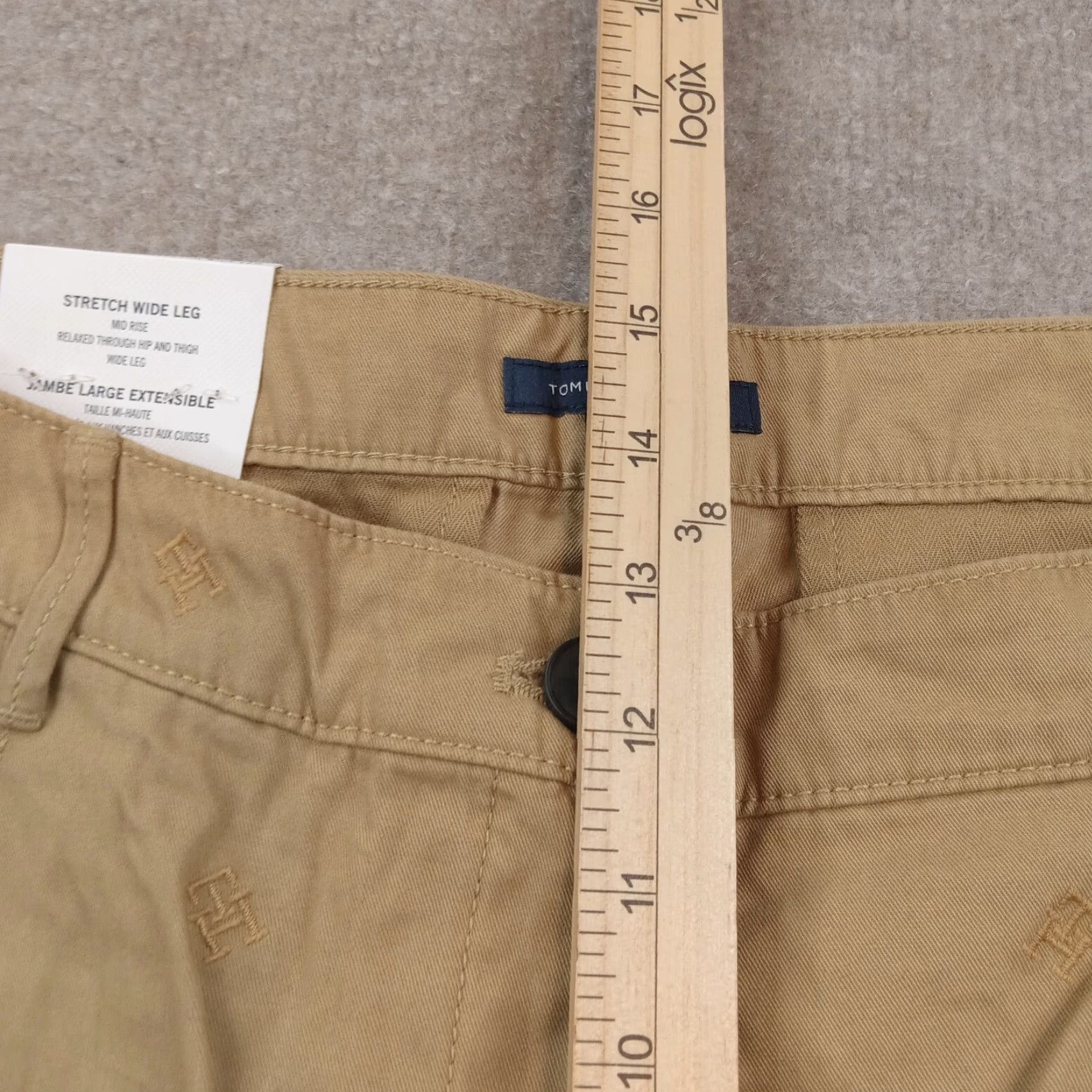 Tommy Hilfiger Tommy Hilfiger Women's Khaki Wide Leg Pants Size 14 Brown THFlex Logo Size 36" / US 14 / IT 50 - 7 Thumbnail