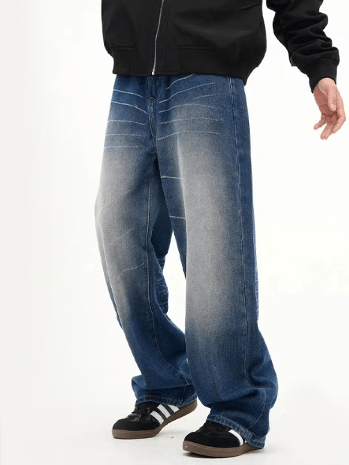 Japanese Brand × Jean Men's American retro straight washed gradient jeans Size US 32 / EU 48 - 1 Thumbnail