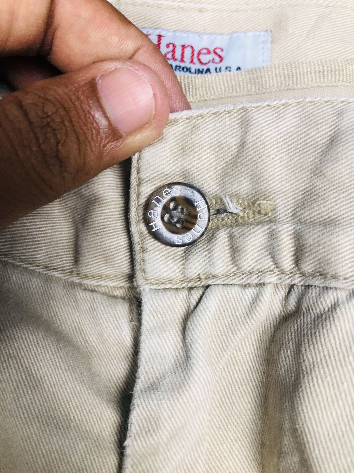Hanes Unique Hanes Khaki Patchwork Pants Distressed (37) Size US 35 - 8 Thumbnail