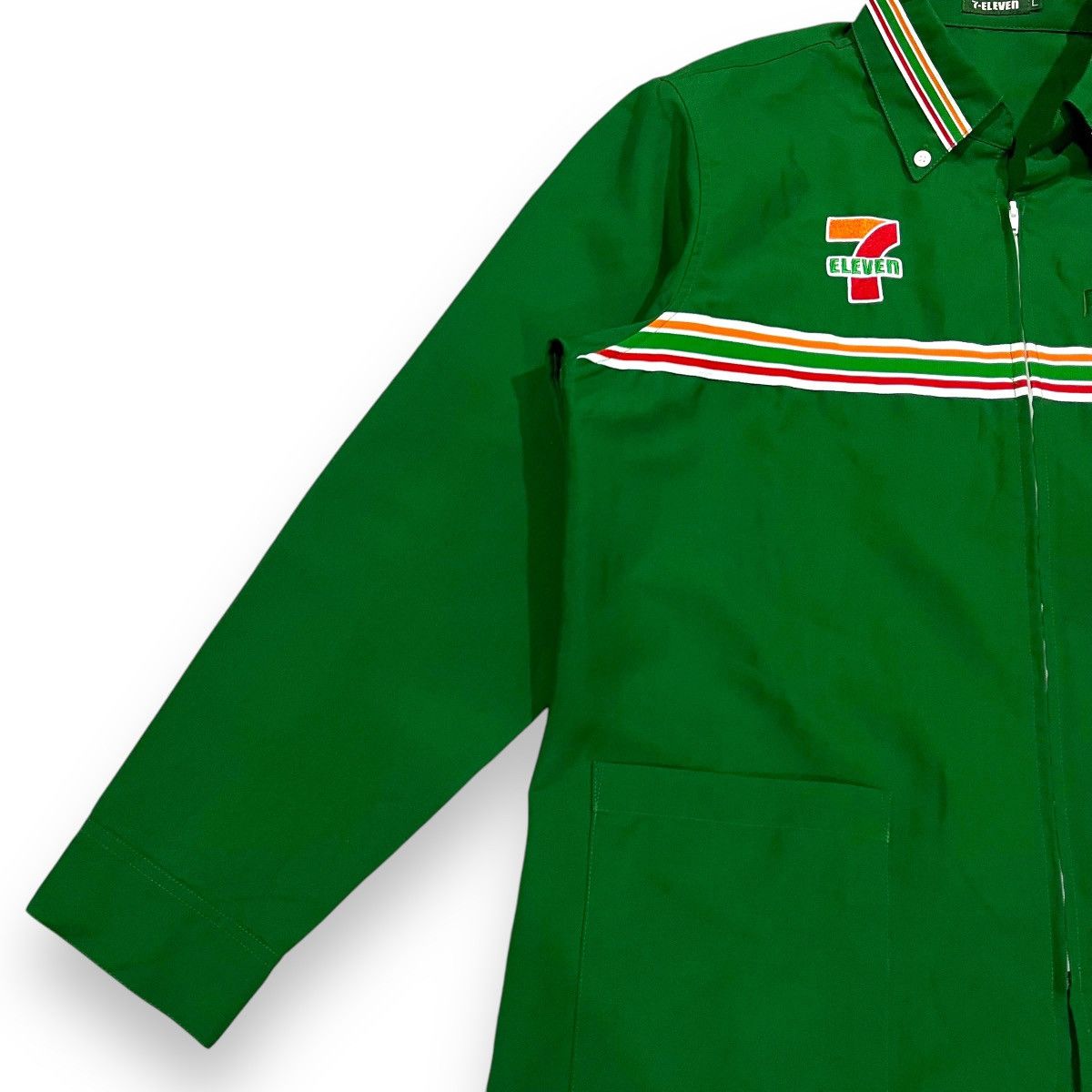 Japanese Brand × Uniform Wares 🇯🇵 VINTAGE 7 ELEVEN SPELLOUT EMBROIDERED UNIFORM ZIPPER SHIRT Size US L / EU 52-54 / 3 - 2 Thumbnail