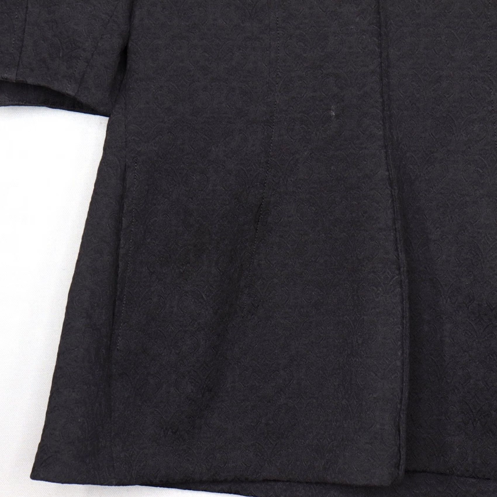 Vintage Cygne Blouse Shirt Womens Textured Short Sleeve Zip Back A-Line Peplum Black Round Neck Kimono Sleeve Size M / US 6-8 / IT 42-44 - 3 Thumbnail