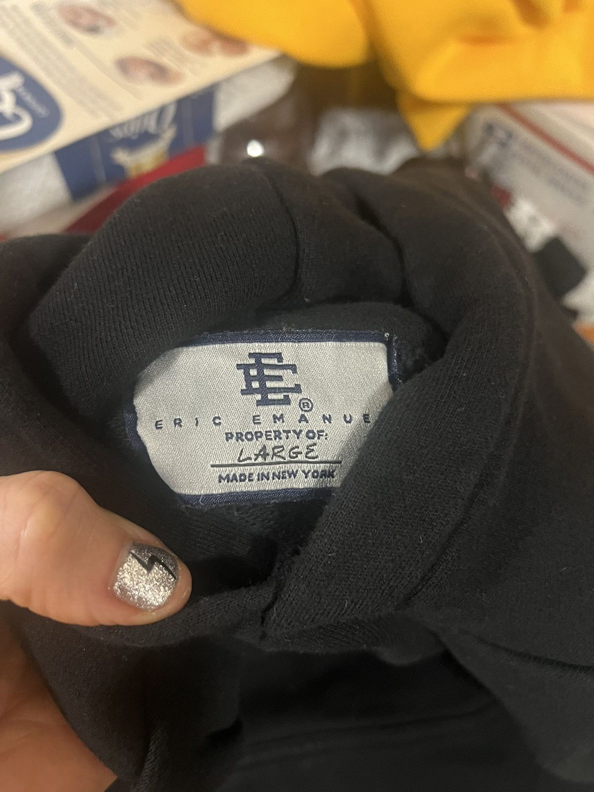 Eric Emanuel Eric Emanuel EE jet black embroidered hoodie large Size US L / EU 52-54 / 3 - 2 Thumbnail