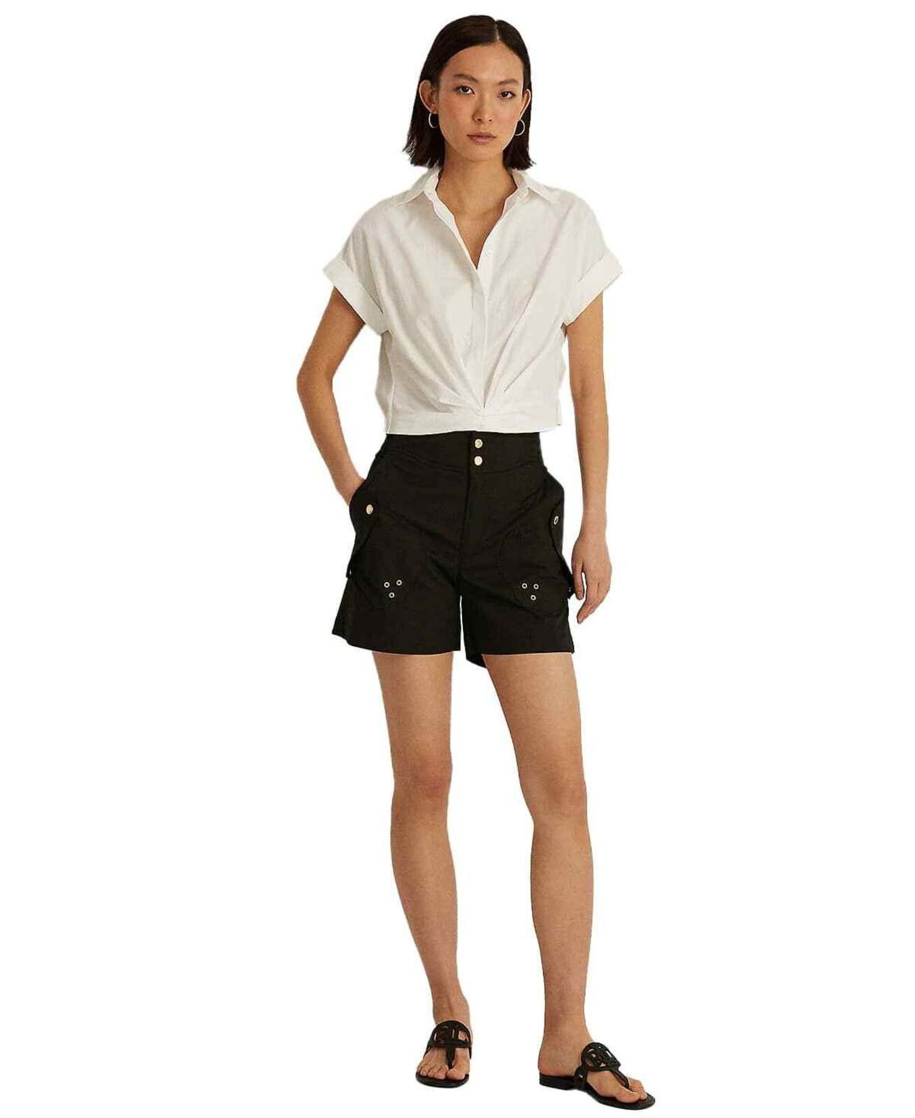 Lauren Ralph Lauren Lauren Ralph Lauren Women's Black Twill Shorts 14 Size 36" / US 14 / IT 50 - 4 Thumbnail
