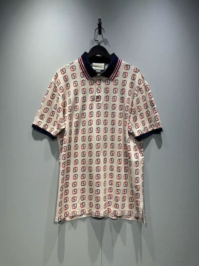 Gucci Gucci Pin full print logo short-sleeved polo shirt Size US M / EU 48-50 / 2 - 1 Thumbnail