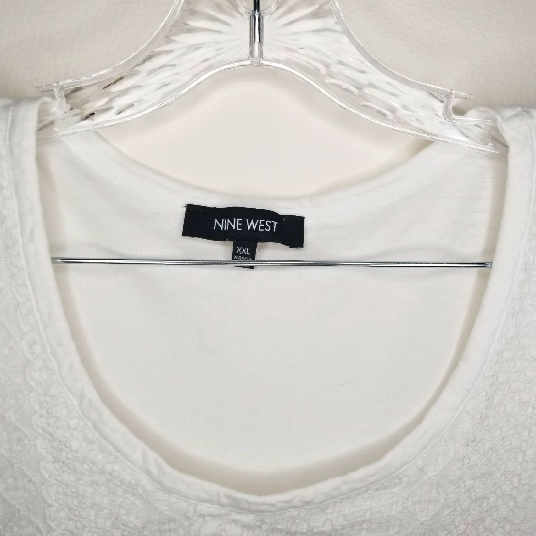 Nine West Nine West T-Shirt Womens White Short Sleeve Size 2XL Shirt 2XL Womens White Nine West Short Sleeve Tee Size XXL / US 16-18 / IT 52-54 - 3 Thumbnail