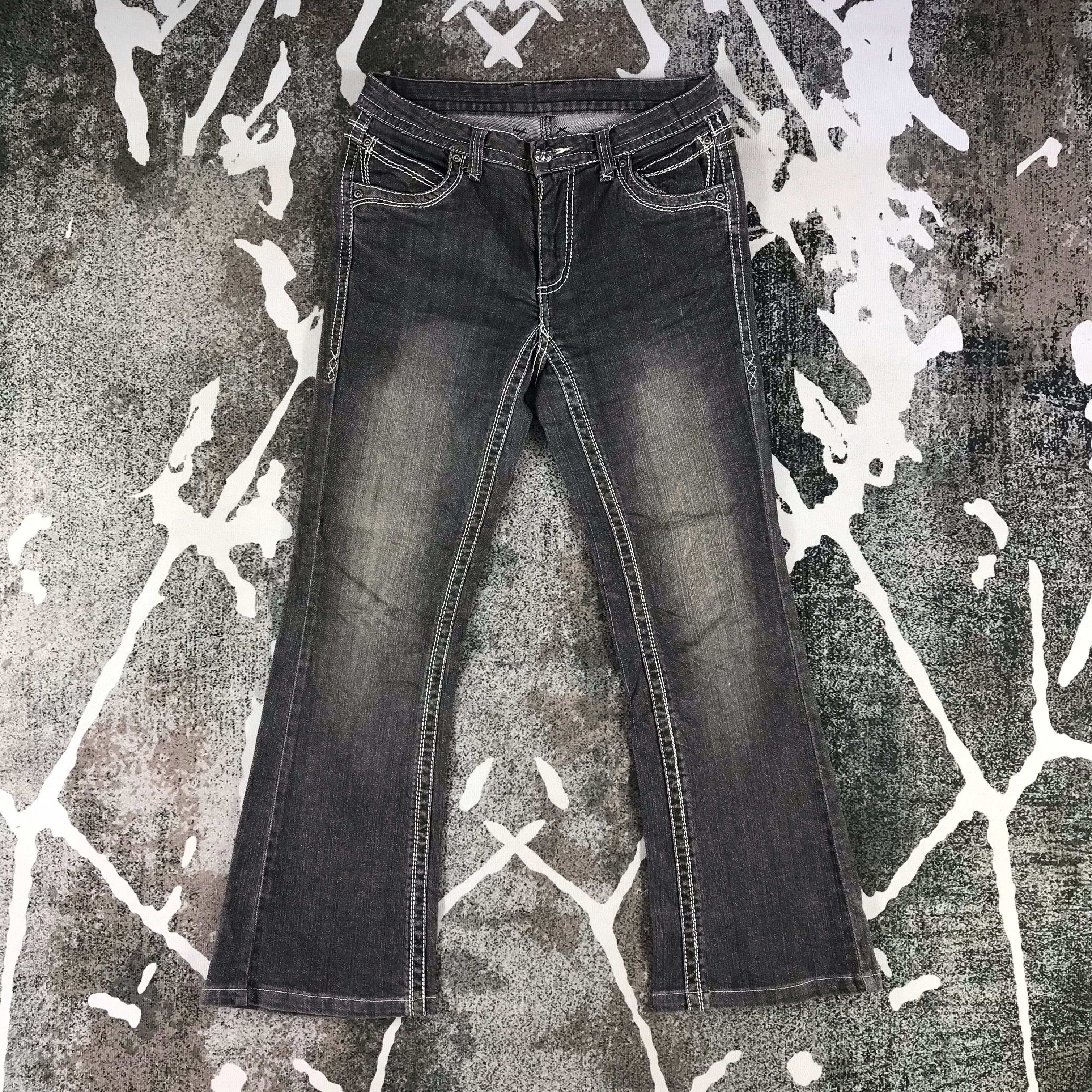 Japanese Brand ARY Denim Faded Black Jeans Cropped Flare Denim KJ1303 Size 30" / US 8 / IT 44 - 1 Thumbnail
