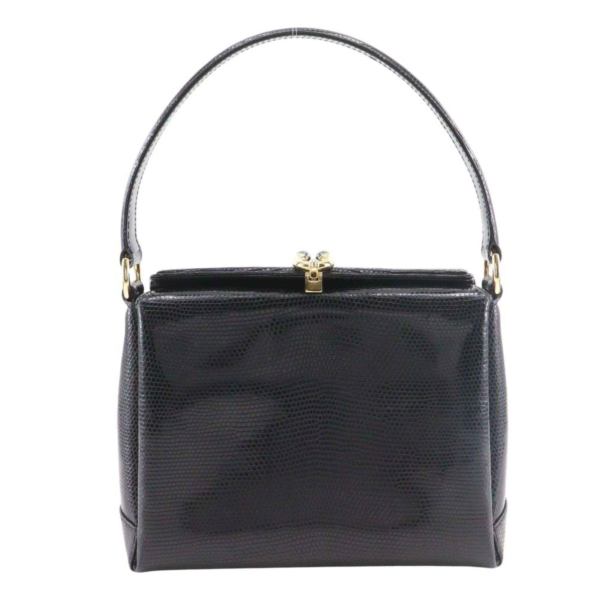Gucci Old Handbag, Vintage Embossed Leather, Flap Style, For Women in Black