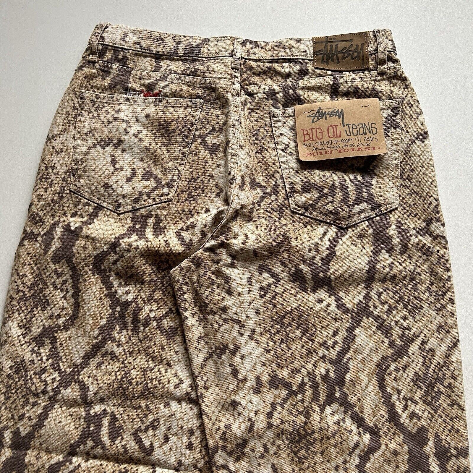 Stussy × Vintage Stussy Washed Canvas Big Ol' Jeans Python Print Size 32 Rare Size US 32 / EU 48 - 3 Thumbnail