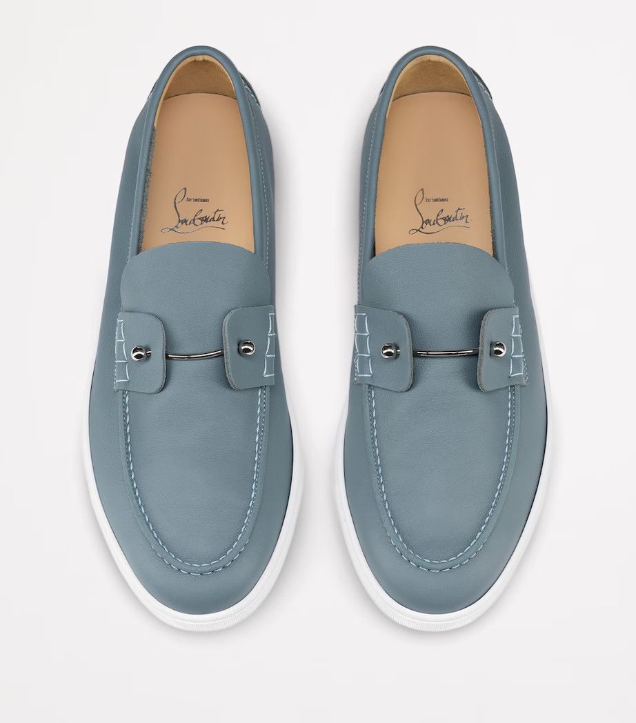 Christian Louboutin oc11z0126 Chameliboat Leather Loafer in Blue/White Size US 12 / EU 45 - 2 Thumbnail