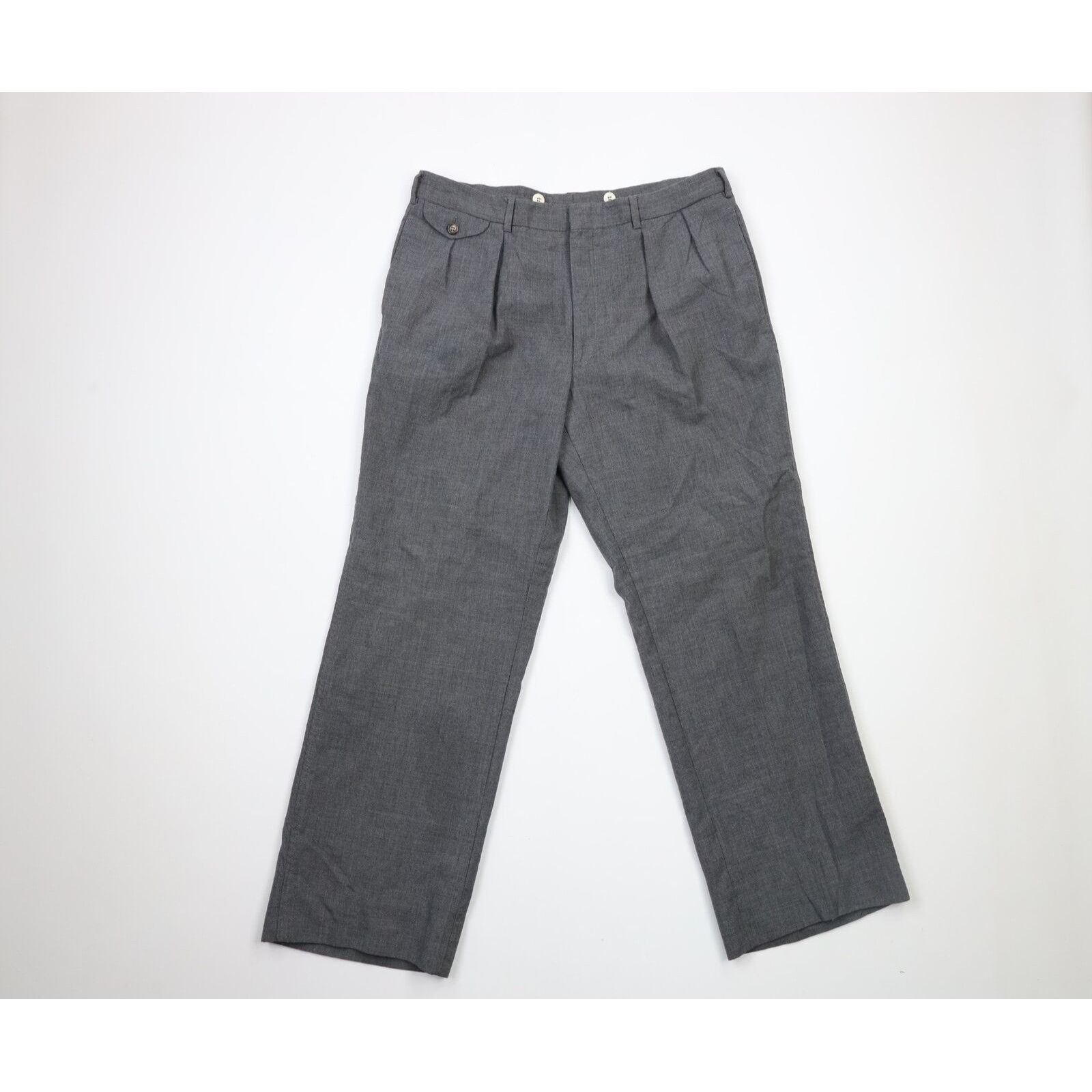 Ralph Lauren Vintage 80s Ralph Lauren Wool Pleated Wide Leg Pants Size US 34 / EU 50 - 1 Thumbnail