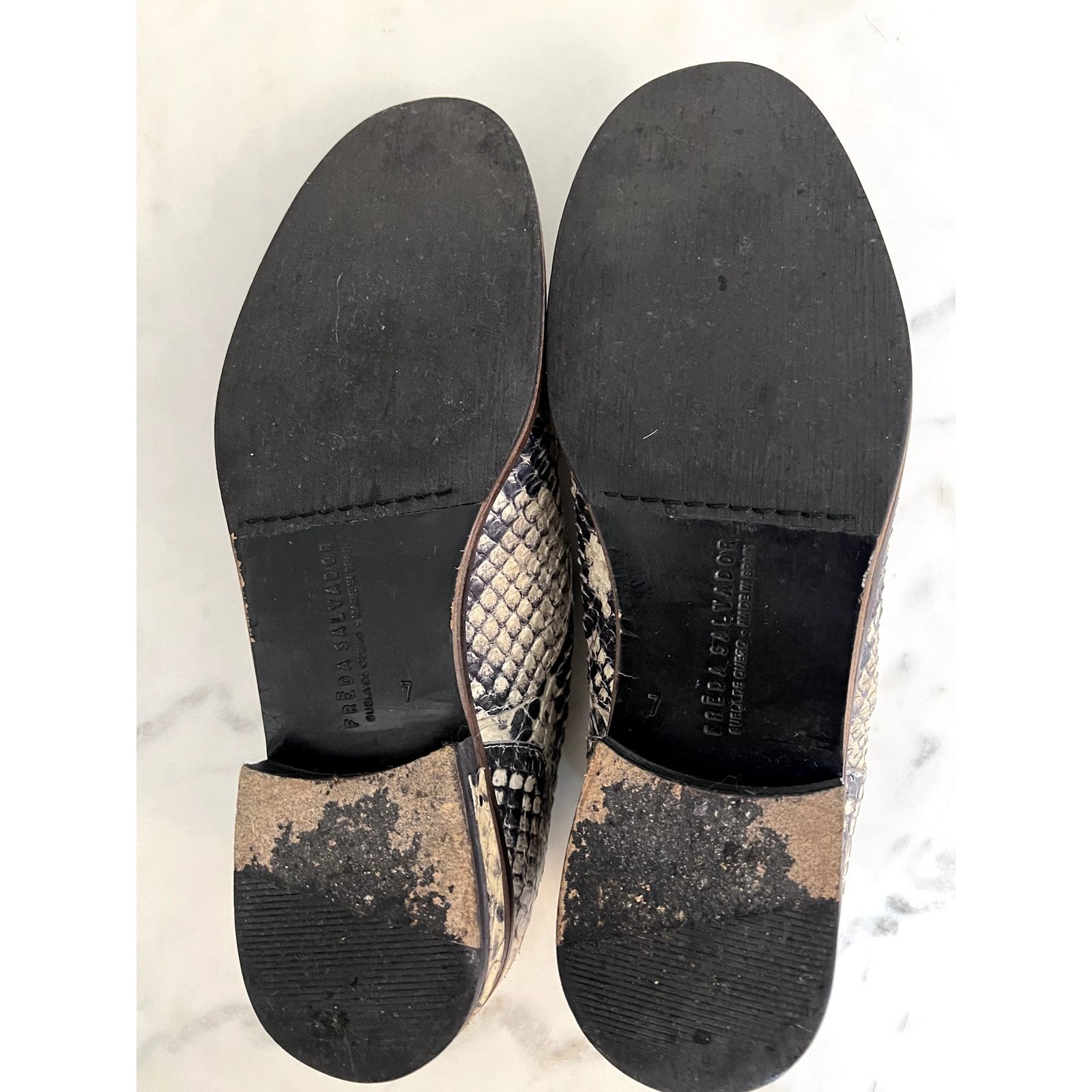 FREDA SALVADOR Freda Salvador "WISH" Lace-up Oxford Snake-embossed Leather Size US 7 / IT 37 - 7 Thumbnail