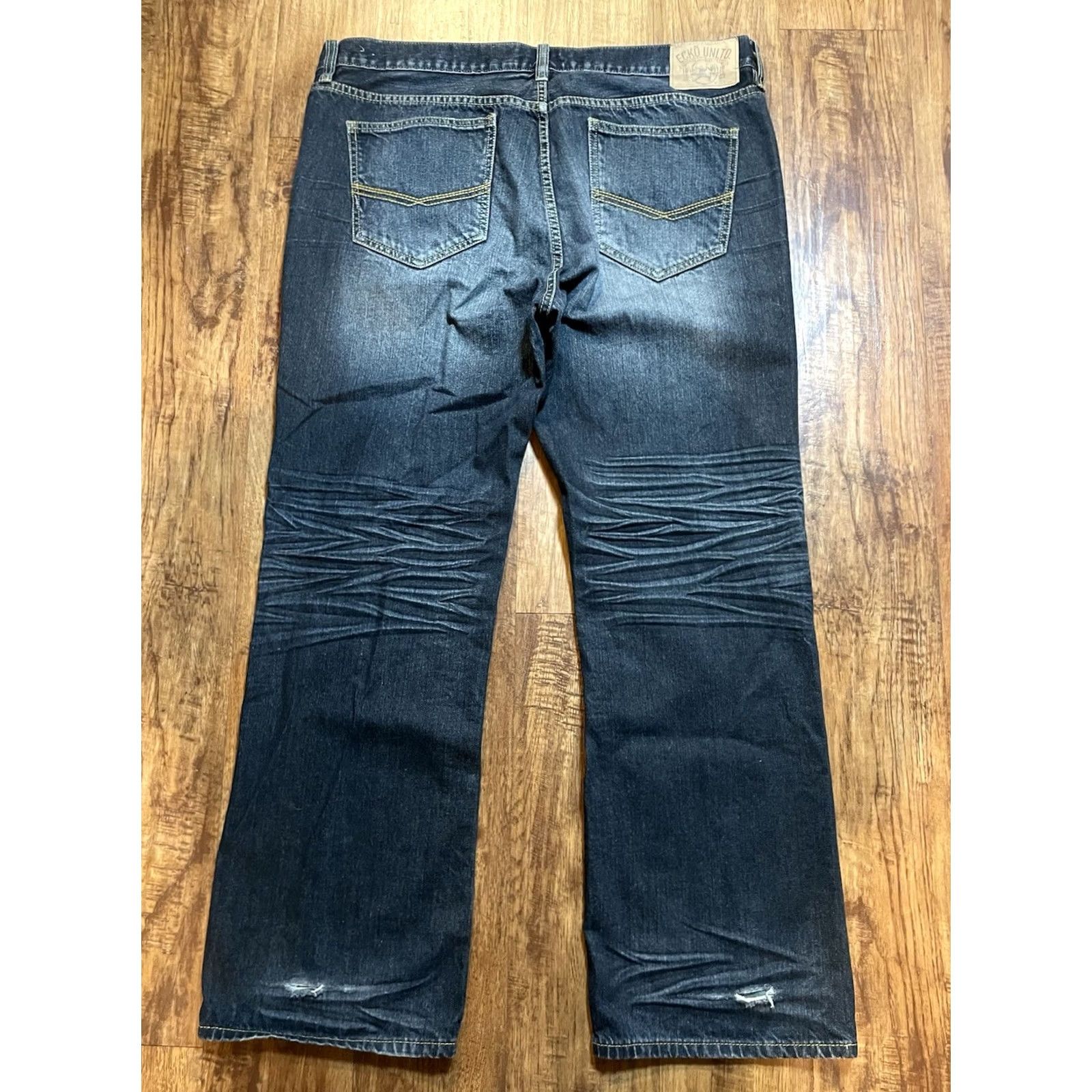 Ecko Unltd. VINTAGE Ecko Jeans Men's 40x32 Boot Cut Dark Wash Denim Blue 5-Pocket Regular Mens Regular Jeans Runtime Outdoors Classic 90s? Size US 40 / EU 56 - 2 Thumbnail