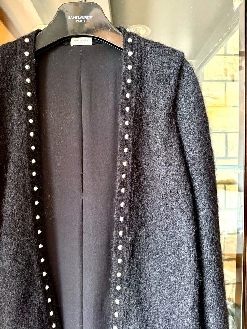 Saint Laurent Paris Saint laurent paris 14fw black studded mohair cardigan swea Size US M / EU 48-50 / 2 - 2 Thumbnail