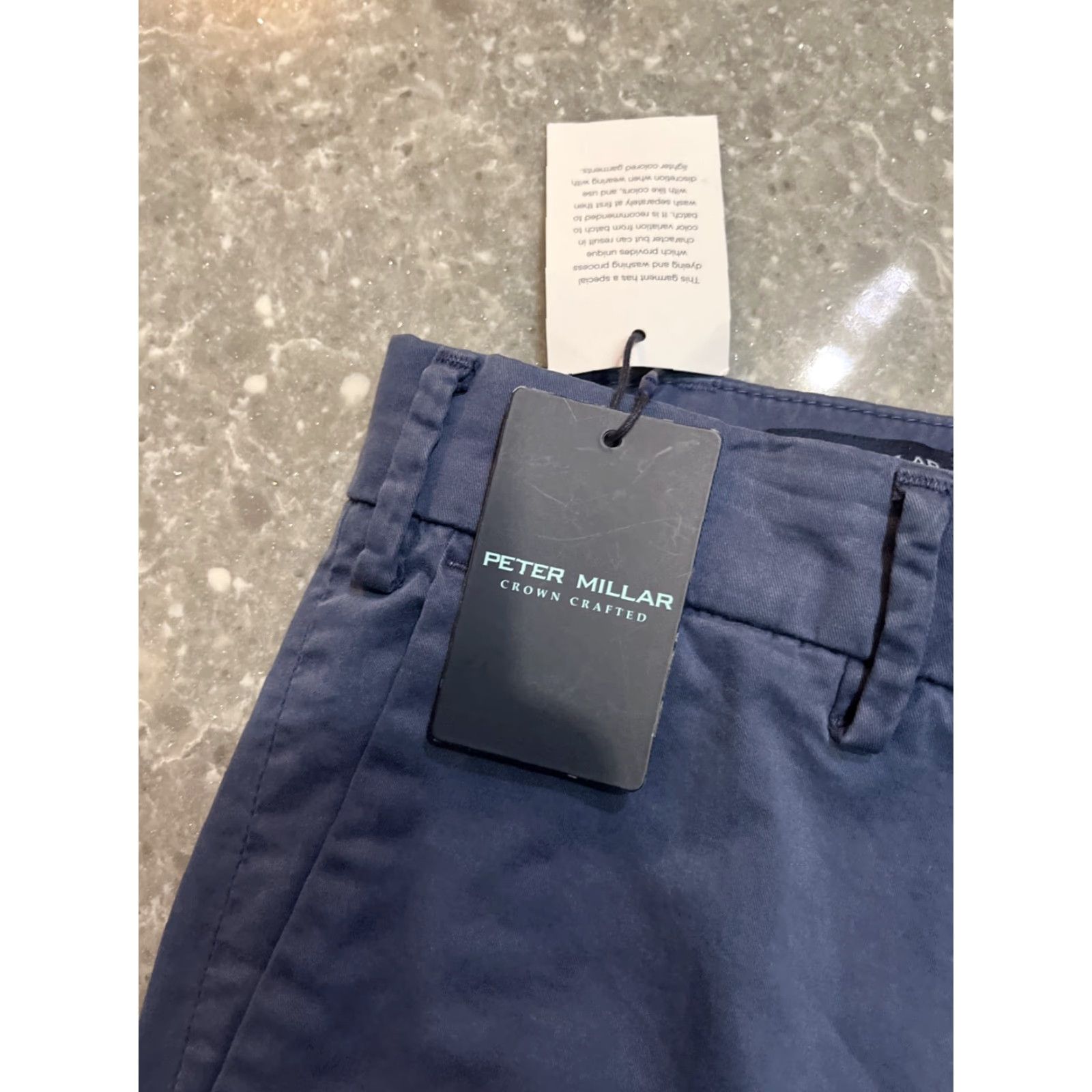 Peter Millar Peter Millar Crown Crafted Chinos Pants 32 x 37 Washed Navy Stretch Flat Front Straight Men Regular Casual Business Wedding 90s? Wait. Size US 32 / EU 48 - 3 Thumbnail