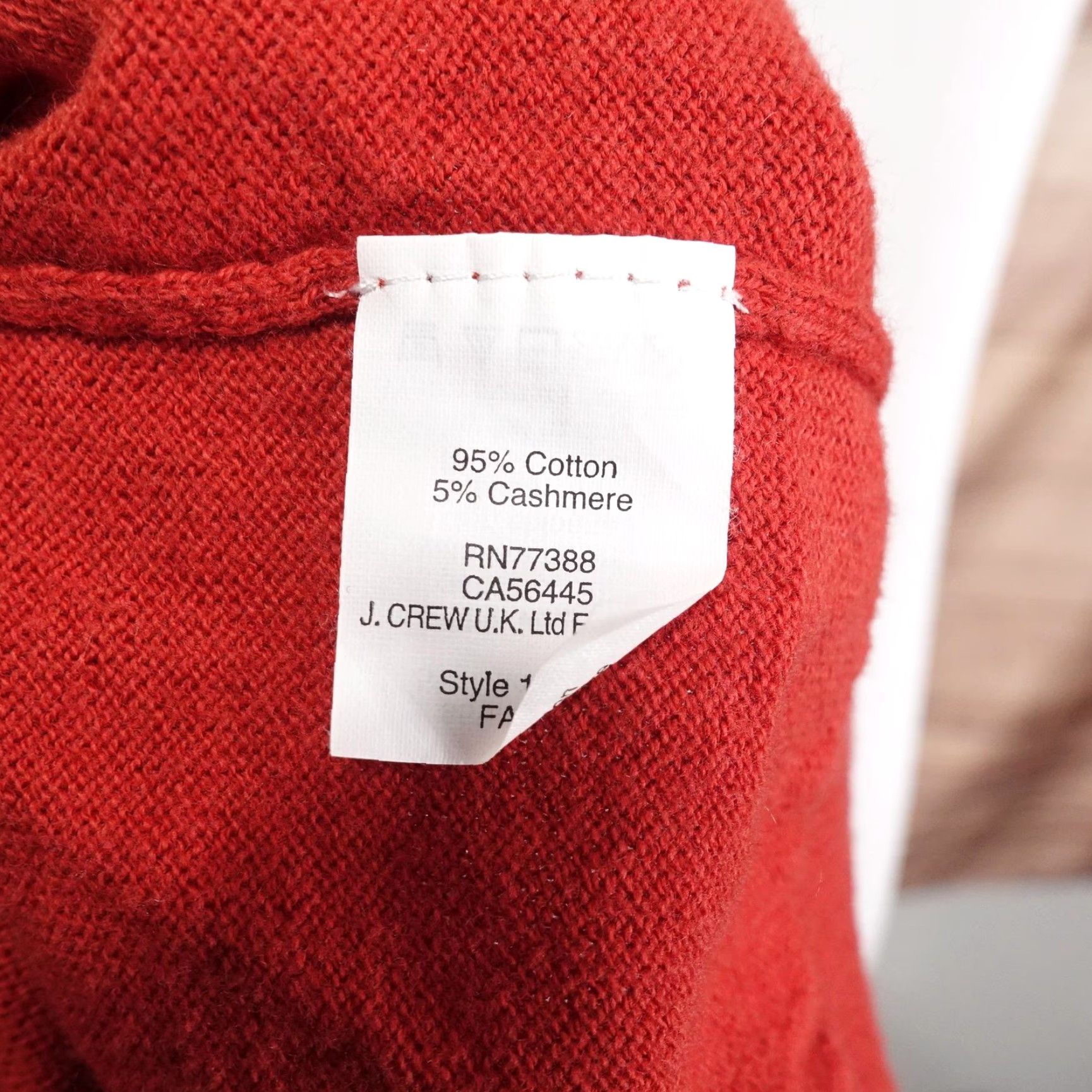J.Crew J.CREW Sweater Mens M Red V-Neck Cotton Cashmere Knit Pullover Long Sleeve Size US M / EU 48-50 / 2 - 7 Thumbnail