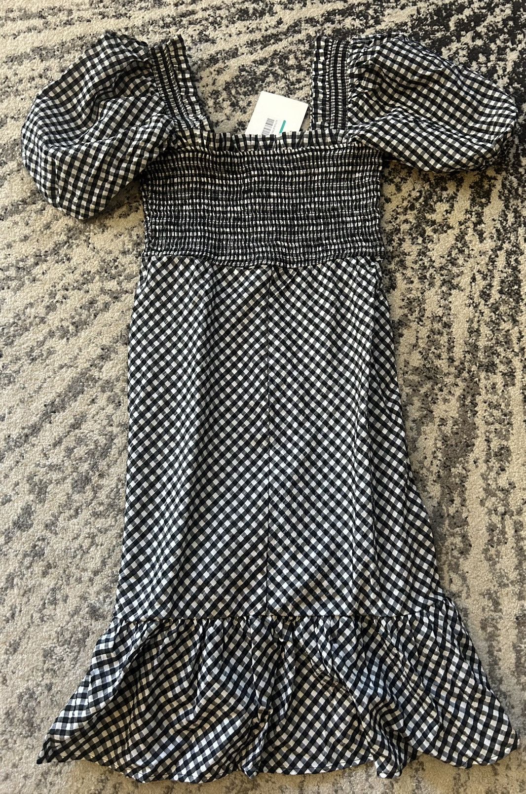 Ganni GANNI Smocked Gingham Seersucker Dress Size S / US 4 / IT 40 - 6 Thumbnail