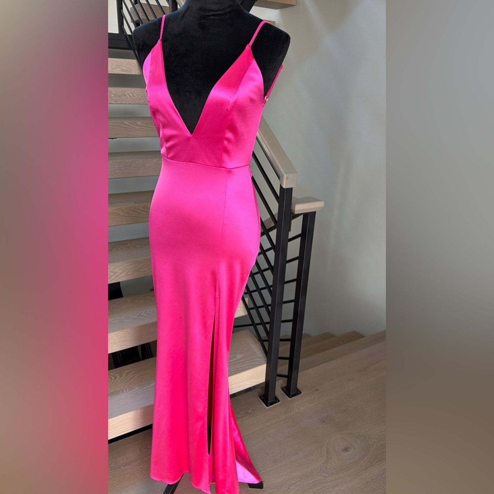 Other New Y2K Hot Pink Satin Mermaid Maxi Dress Cocktail size XS Size S / US 4 / IT 40 - 8 Thumbnail