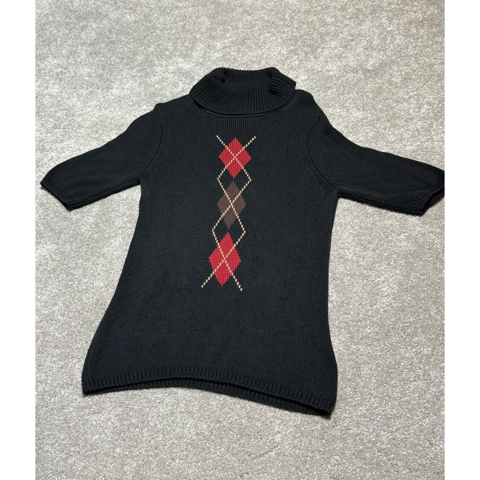 Worthington Vintage 80s Argyle Sweater Womens S Turtleneck Academia Size S / US 4 / IT 40 - 1 Thumbnail