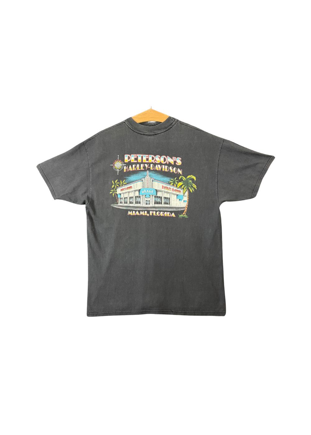 1998 Harley-David Peterson's Miami Florida Dealer Faded Tee image 2