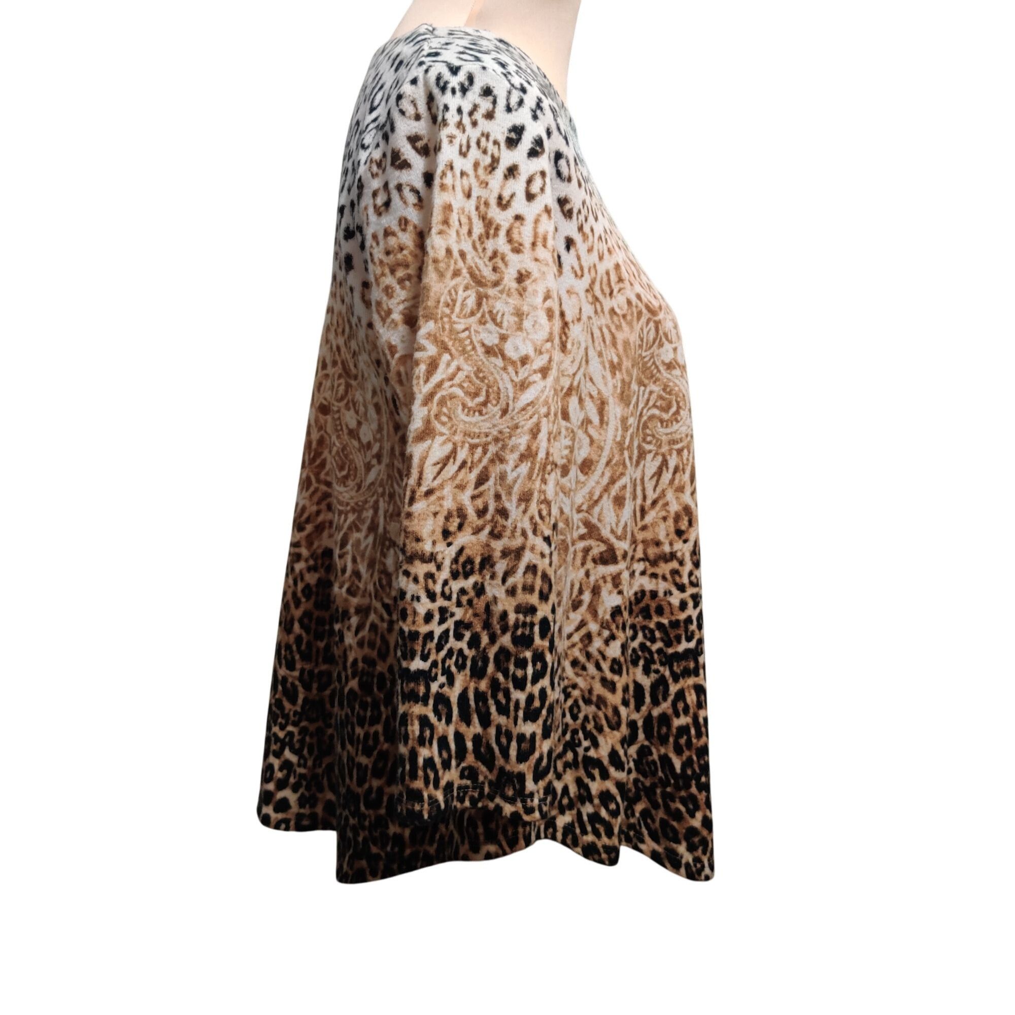 Other Ruby Rd M Petite Leopard Ombre Paisley Animal Print Top 3/4 Size M / US 6-8 / IT 42-44 - 9 Thumbnail