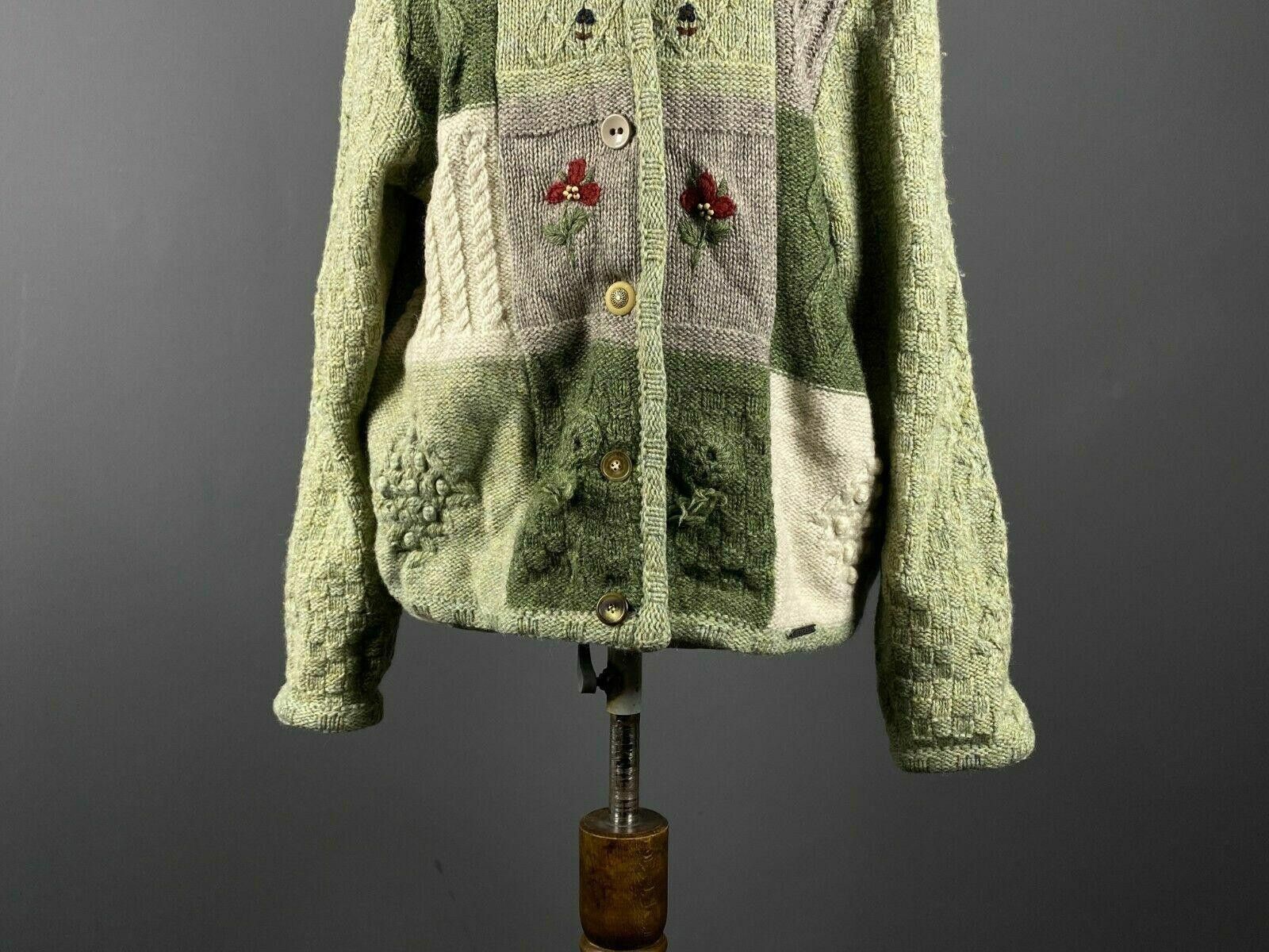 GIESSWEIN Giesswein Green Floral Pure Wool Cardigan Size D44 / US14 Size US M / EU 48-50 / 2 - 3 Thumbnail
