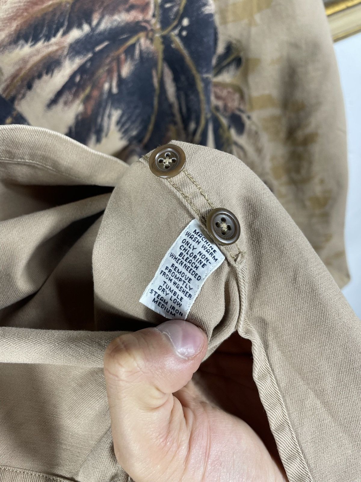 Polo Ralph Lauren × Ralph Lauren × Vintage Polo Ralph Lauren Biege Plam Tree Camp Vintage 90s Shirts Size US L / EU 52-54 / 3 - 12 Thumbnail