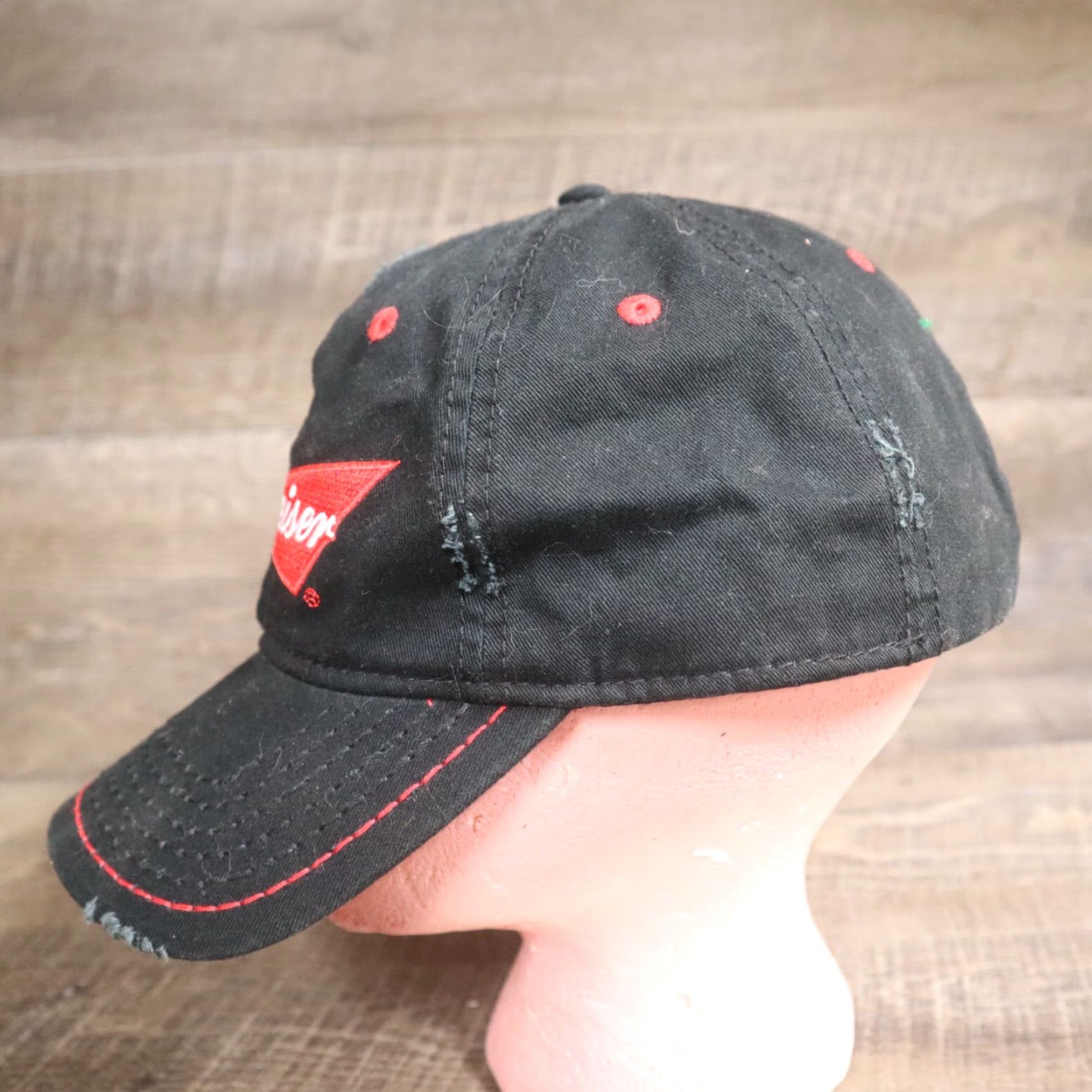 Budweiser Budweiser Baseball Cap Hat - Adjustable Cotton Knit Mens Black Beer Theme 90s? (If applicable) Size ONE SIZE - 6 Thumbnail
