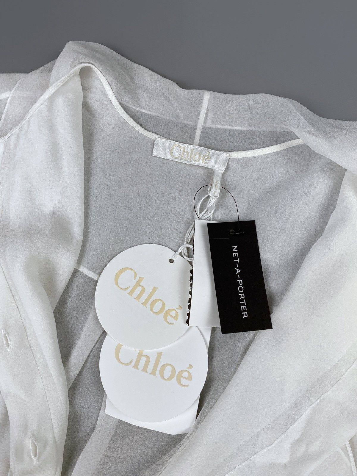 Chloe Chloé Scarf Neck Silk 3/4 Sleeves Shirt Size 44 RRP 1300$ Size L / US 10 / IT 46 - 22 Thumbnail