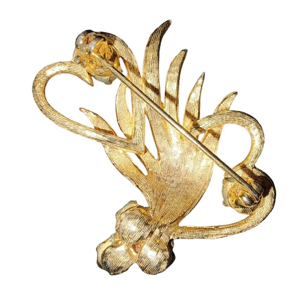 Other Flower Brooch Gold Tone Faux Pearl Lapel Costume Jewelry Size ONE SIZE - 2 Thumbnail