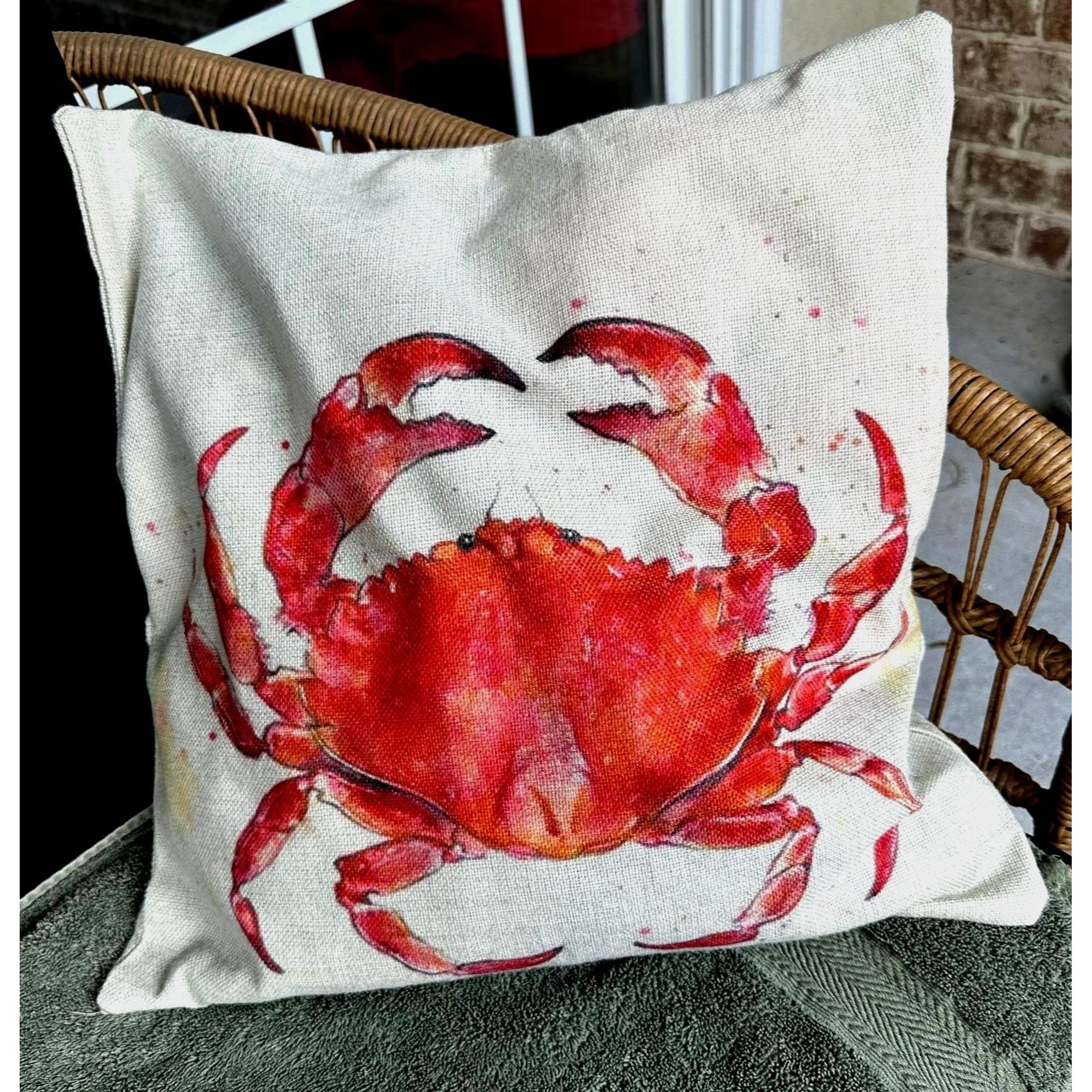 Handmade Sea Turtle Crab Throw Pillow Covers Hand Painted Art Decor S Size ONE SIZE - 3 Thumbnail