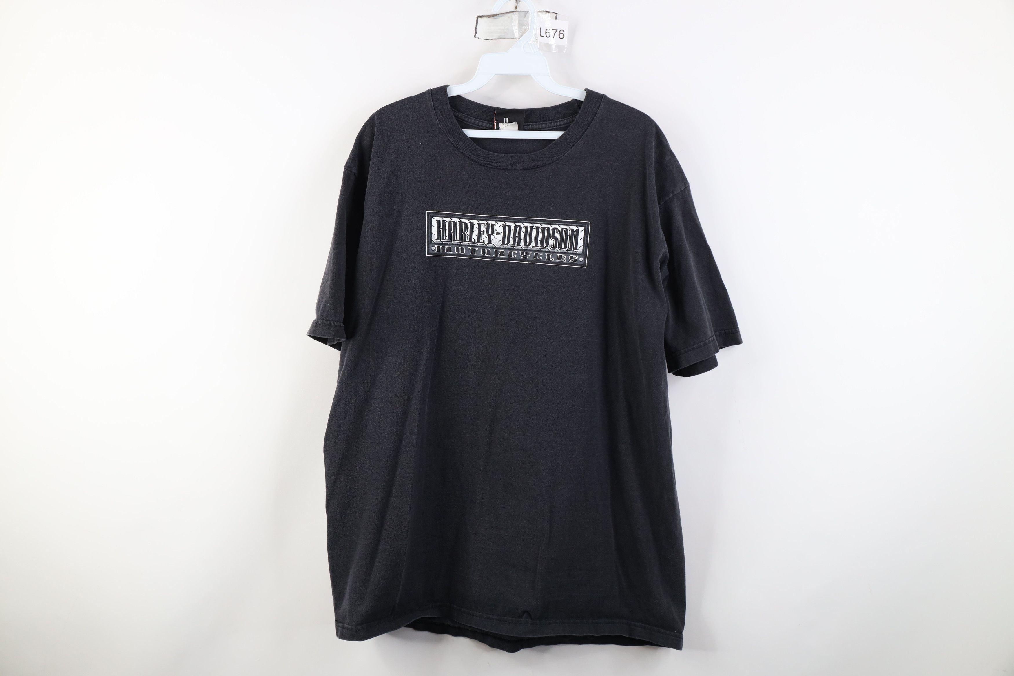 Harley Davidson Vintage Y2K Harley Davidson Steel Plate Box Logo T-Shirt USA Size US XL / EU 56 / 4 - 1 Thumbnail