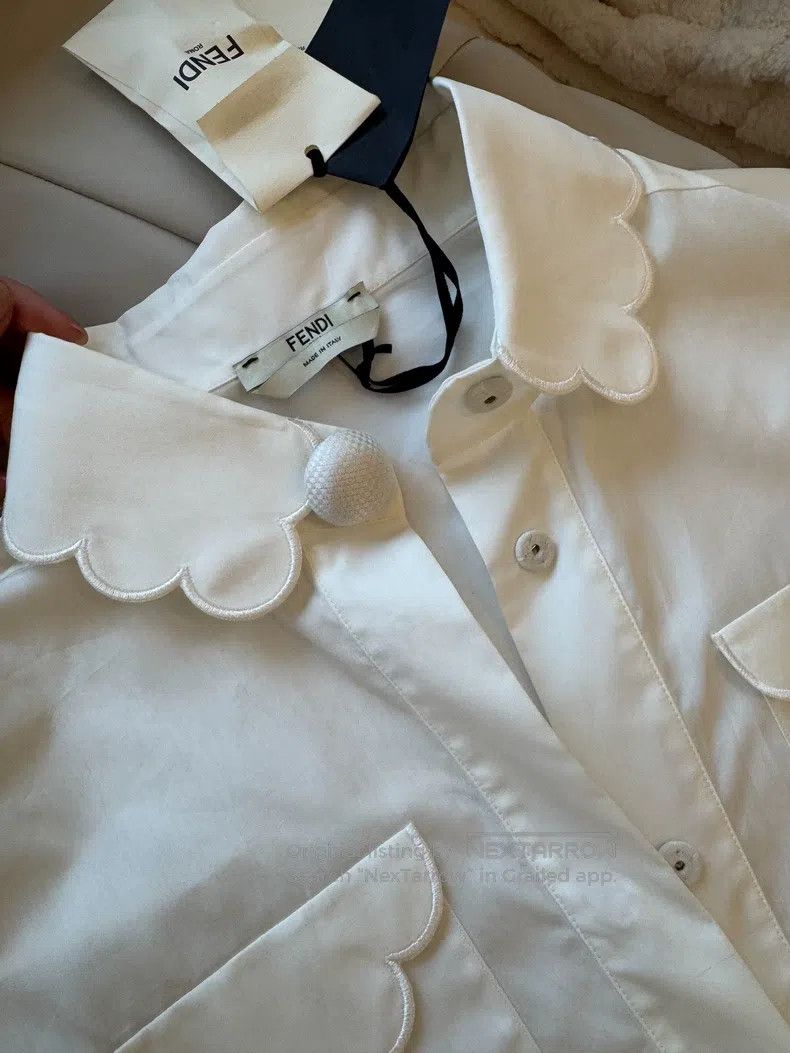 Fendi Fendi Wave Collar White Shirt Size XS / US 0-2 / IT 36-38 - 5 Thumbnail