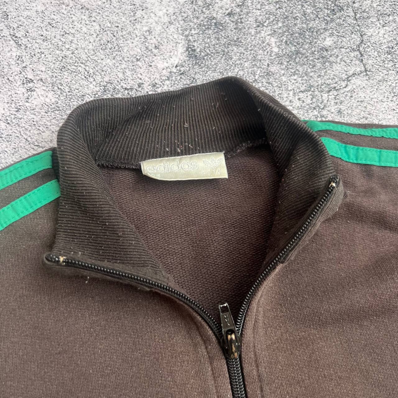 Adidas × Vintage Adidas 1/4 Zip Sweatshirt 90's - Vintage Brown (Size M-L) Size US M / EU 48-50 / 2 - 4 Thumbnail