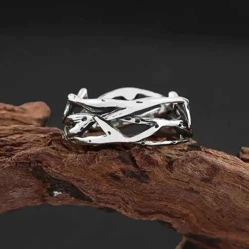Other Vintage Punk Peace Olive Branch Stainless Steel Mens Ring Size ONE SIZE - 5 Thumbnail