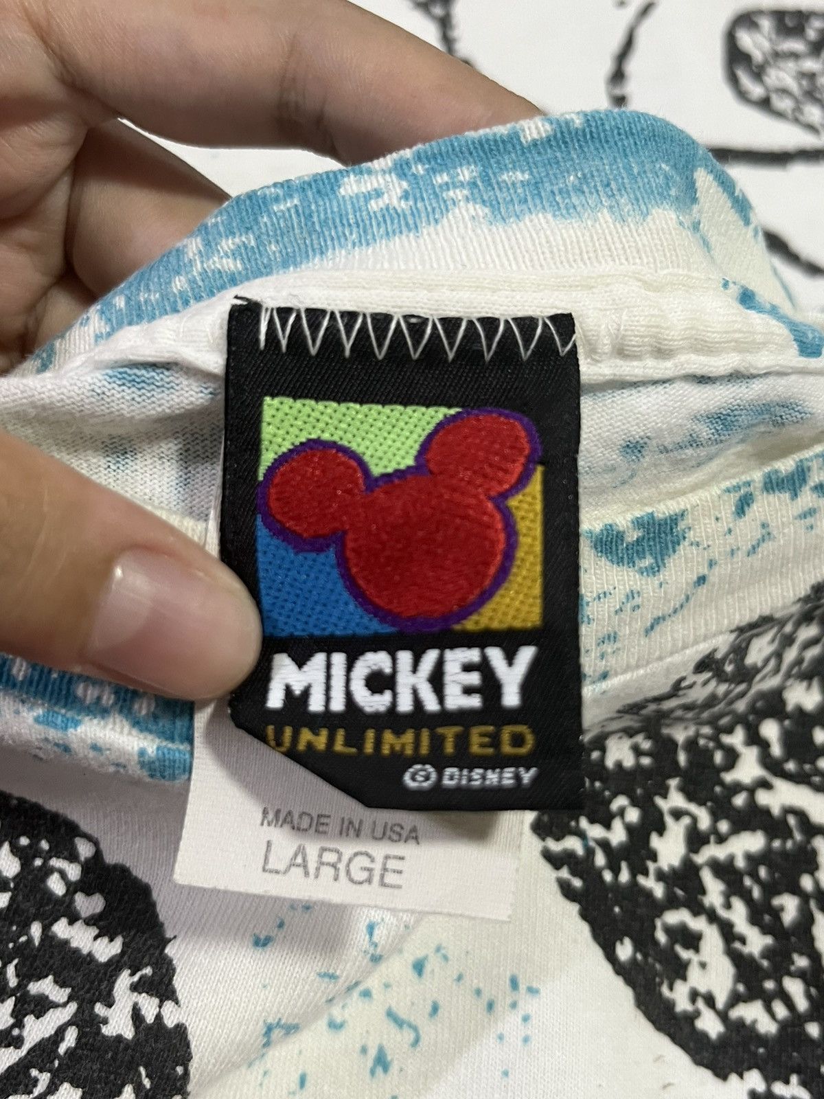 Disney × Mickey Mouse × Velva Sheen Vintage Mickey Unlimited All Over Print Disney 90s Size US L / EU 52-54 / 3 - 5 Thumbnail